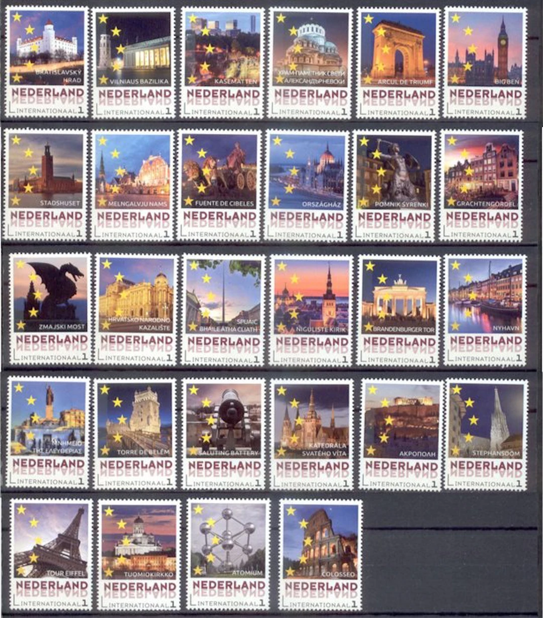Netherlands 2016 - Personal stamps - European cities complete series