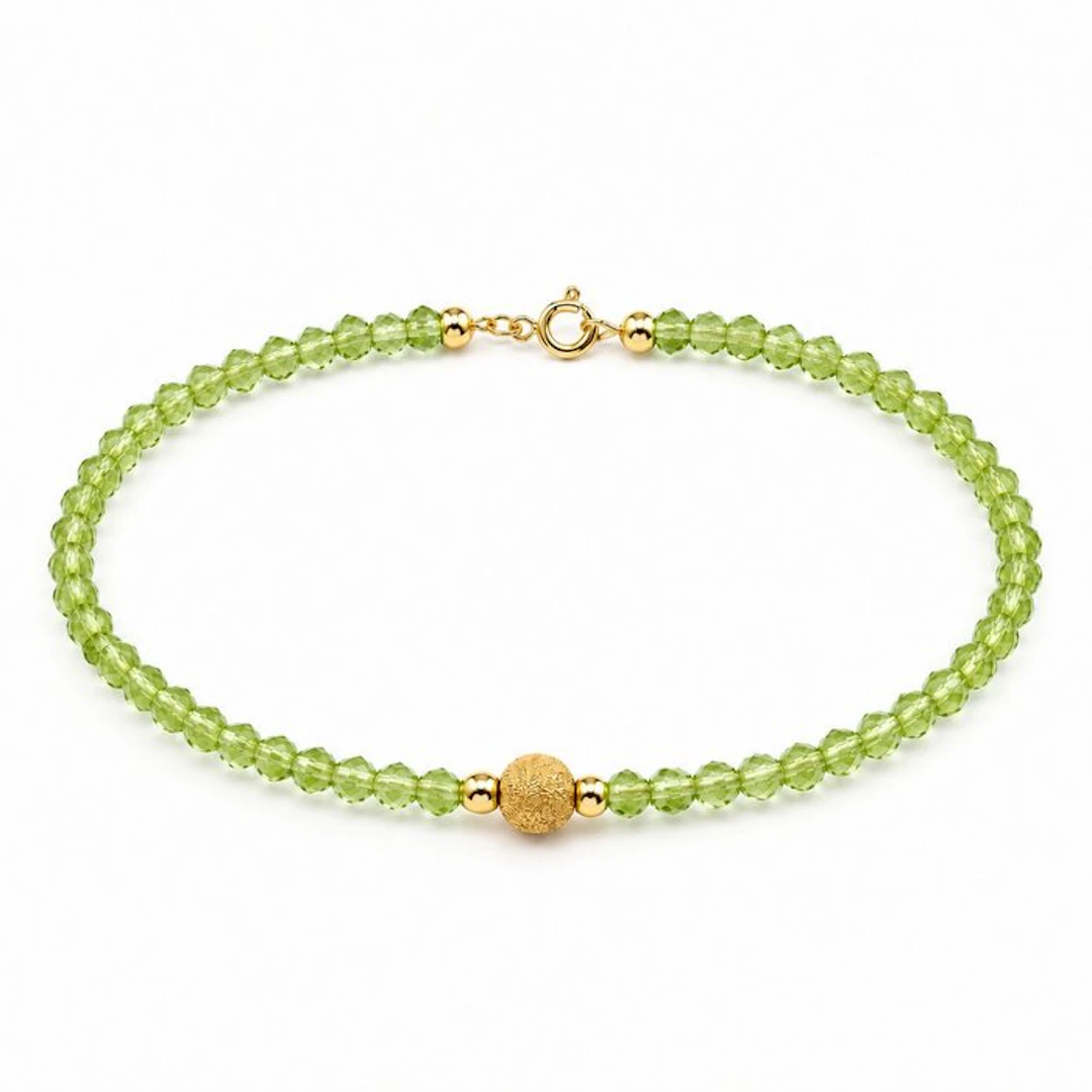 No reserve price - Bracelet - 18 kt. Yellow gold Peridot
