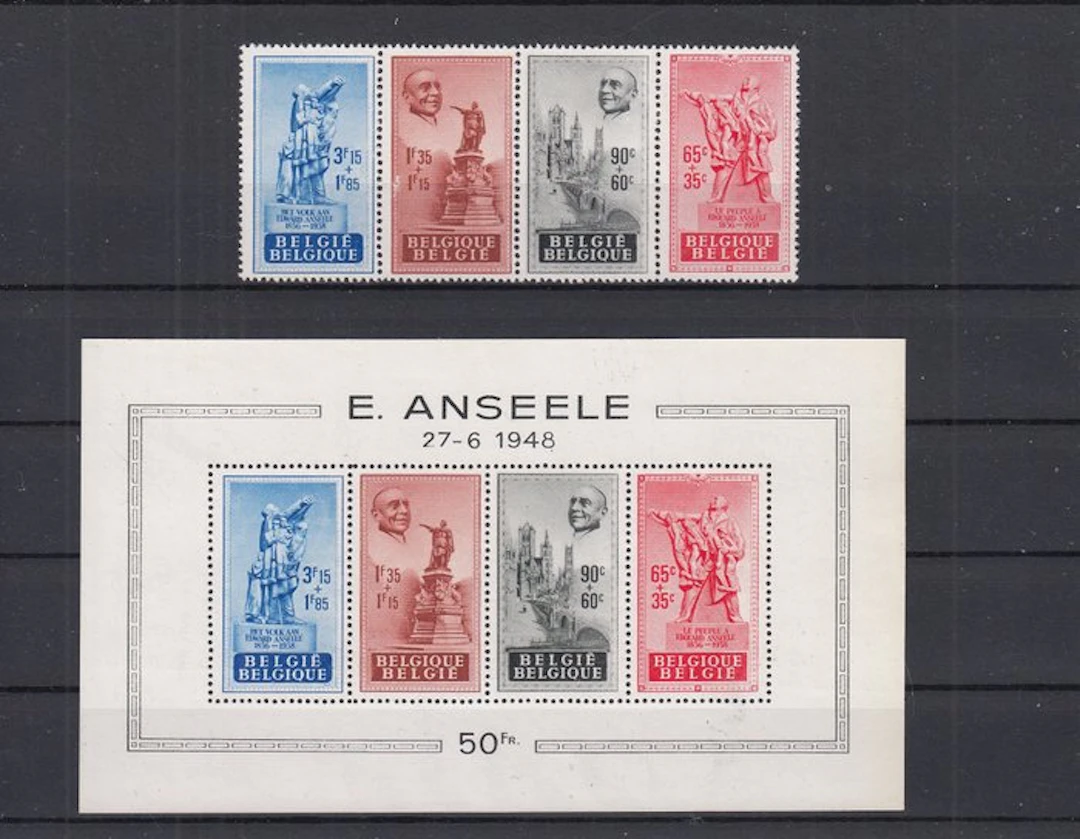 Belgium 1948 - Anseele - Jordaens - BL 26 + 781A/784A...