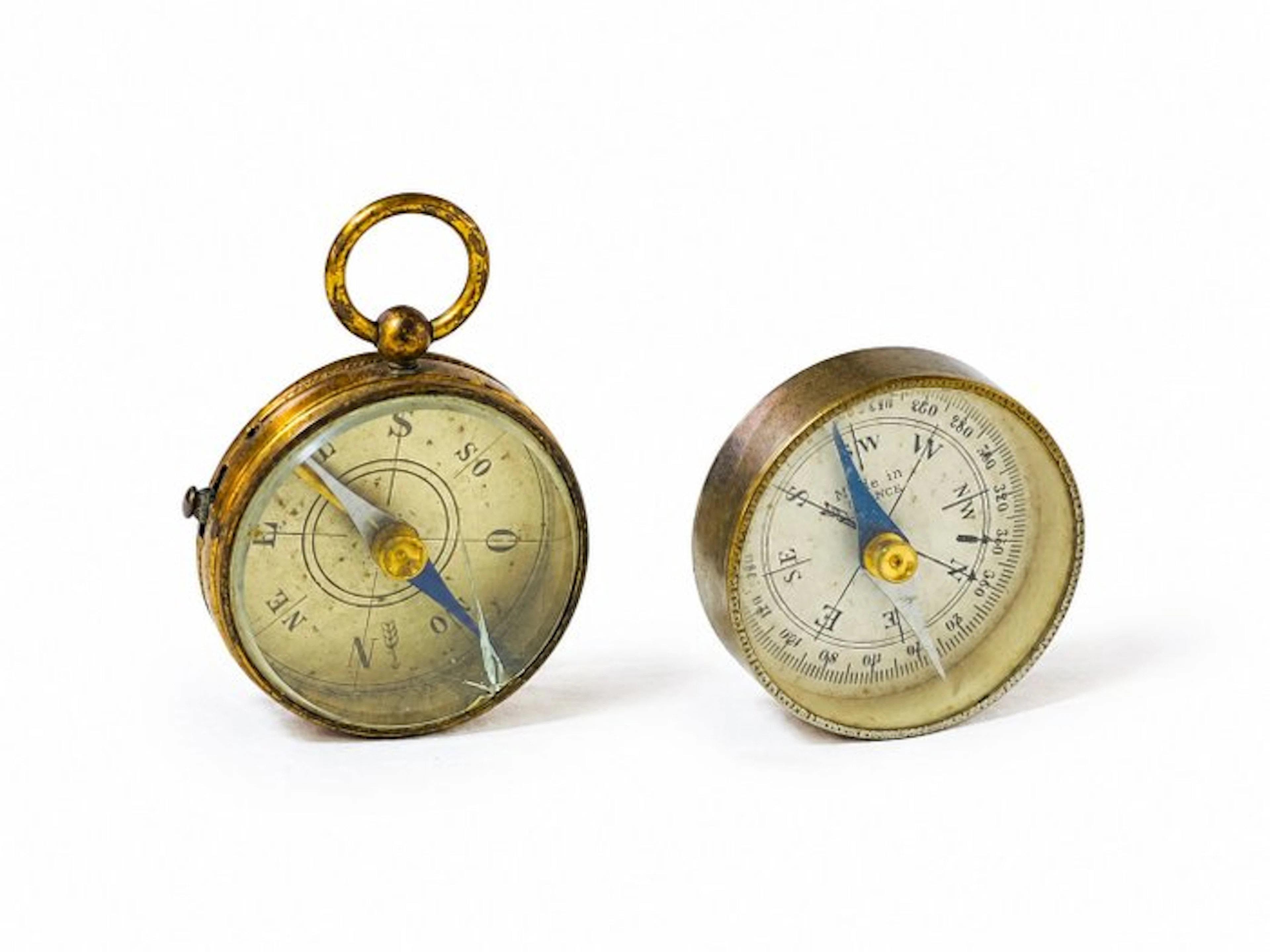 Pocket compass (2) - Brass - anciennes instruments de navigation , maritime
