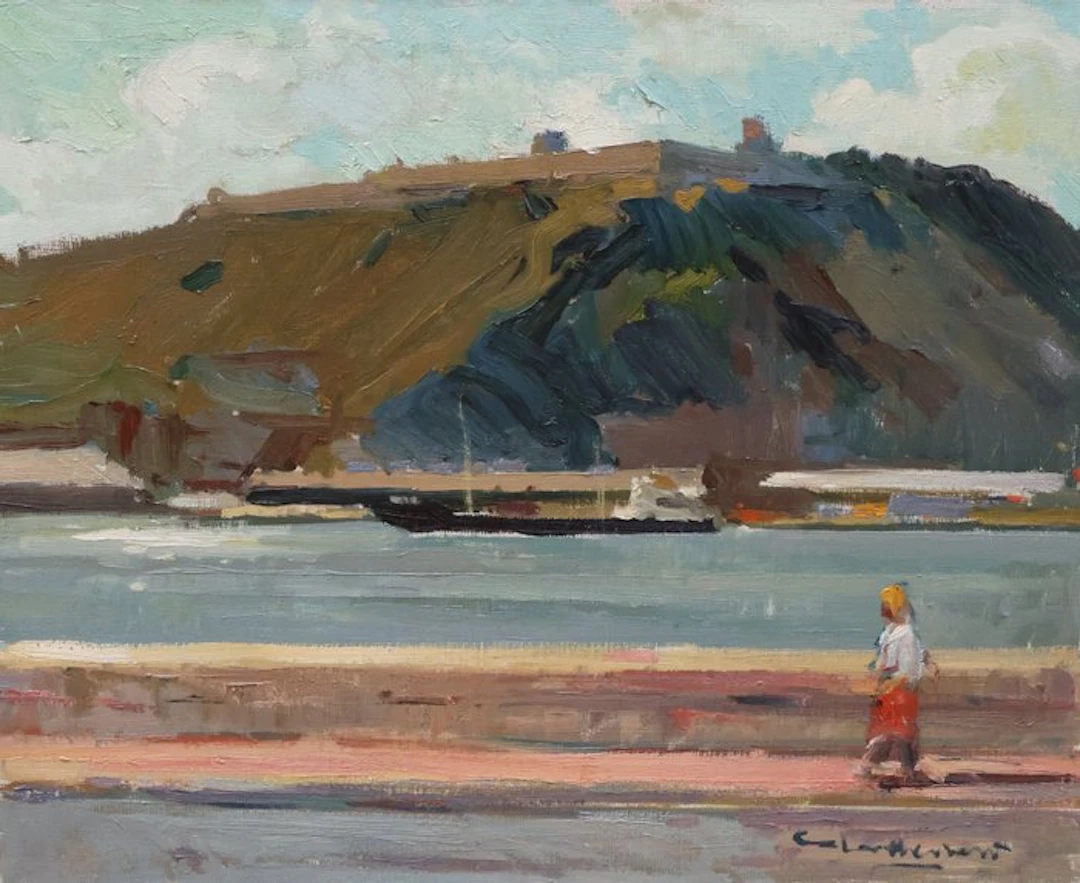 Antoni Sala Herrero (1927-2012) - Marina con Montjuich de fondo