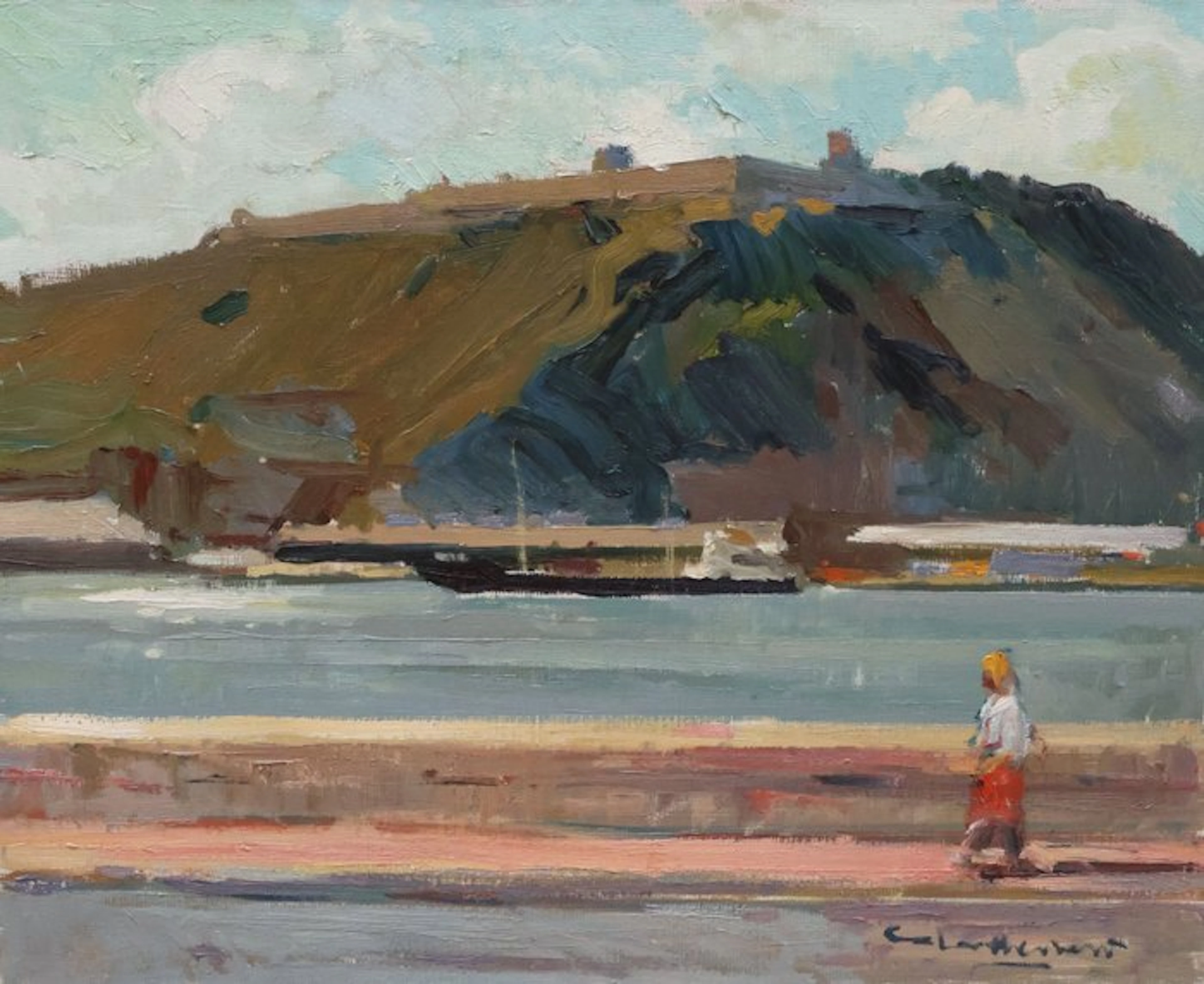 Antoni Sala Herrero (1927-2012) - Marina con Montjuich de fondo