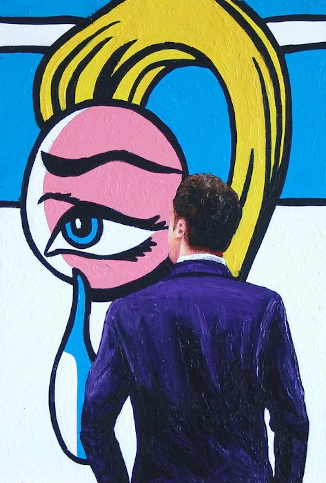 Gerard Boersma (1976) - Girl With Tear (painting of a man...