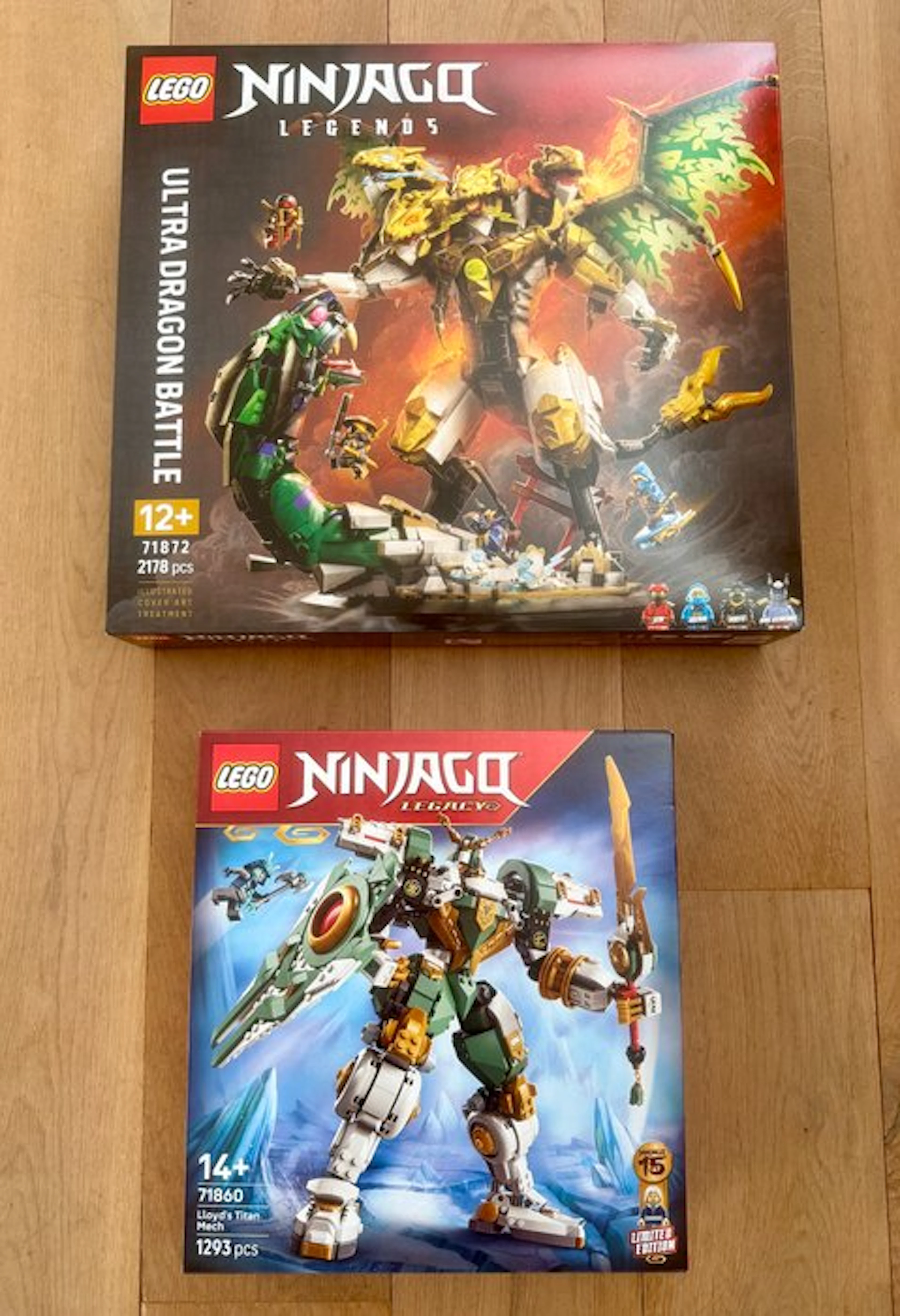 LEGO Set - 71872 en 71860 - Ninjago - Ultra Dragon Battle en Lloyd's Titan Mech
