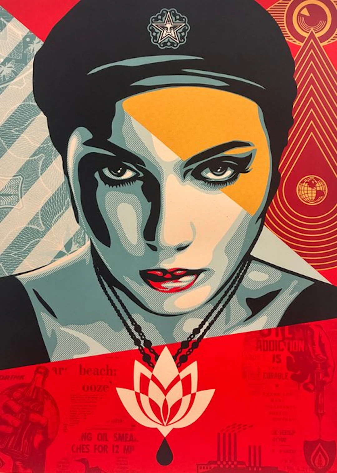 Shepard Fairey (OBEY) (1970) - Oil Lotus Woman