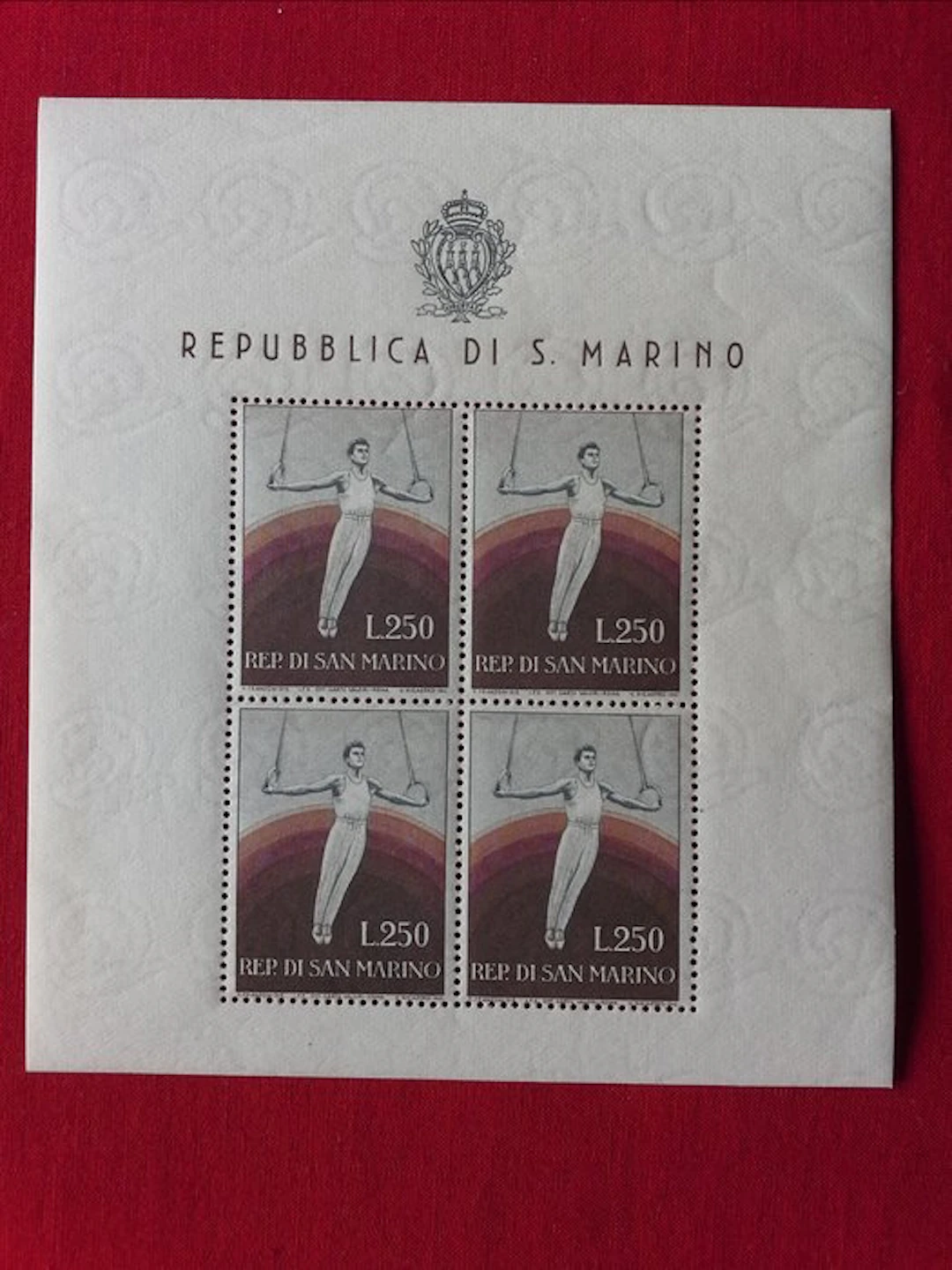San Marino 1955 - Miniature sheet 250 lire Gymnast *** MNH Perfect