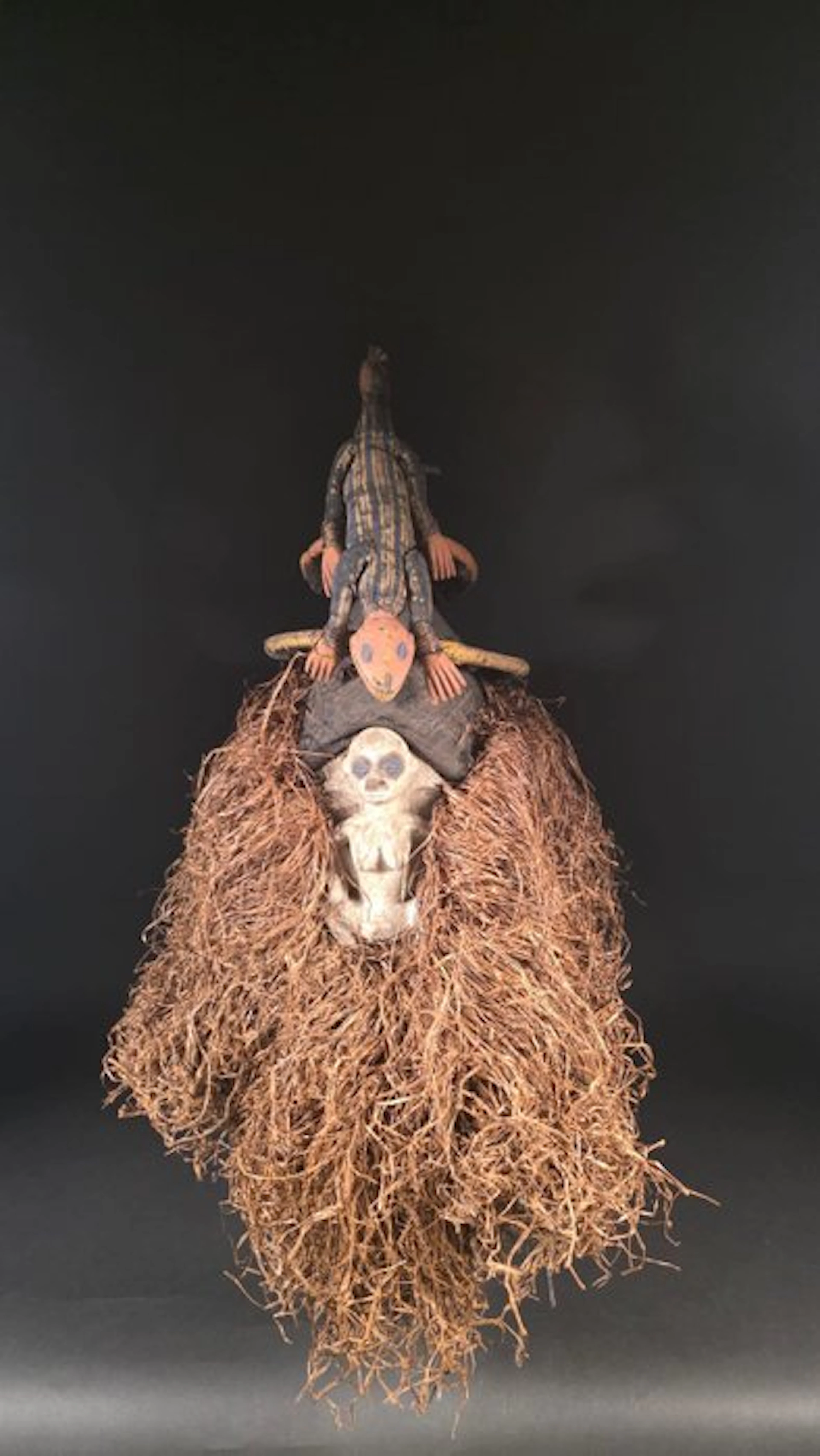 Wood and raffia mask - Yaka - DR Congo