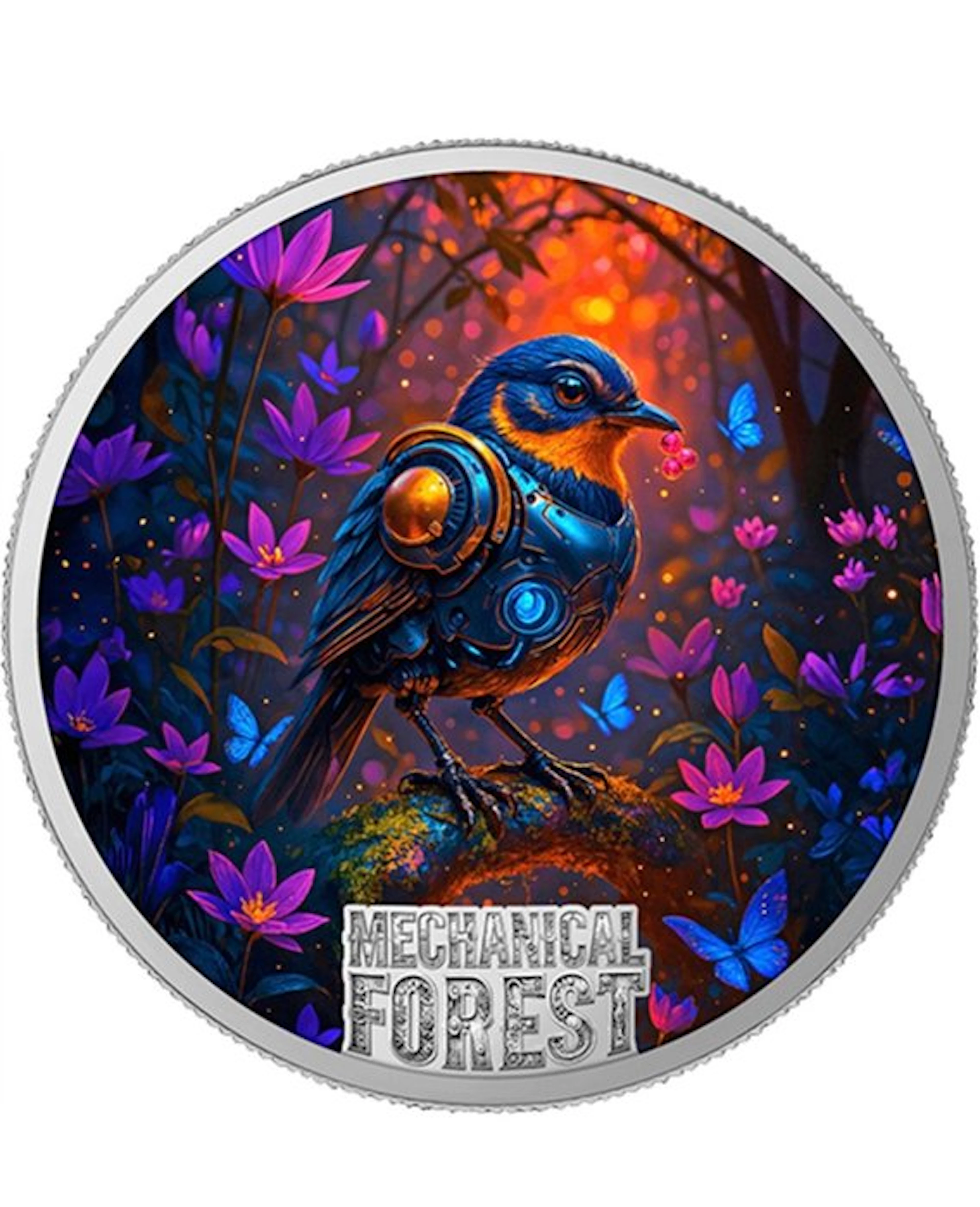Liberia. 10 Dollars 2026 Mechanical Forest Bird 1 oz (.999)