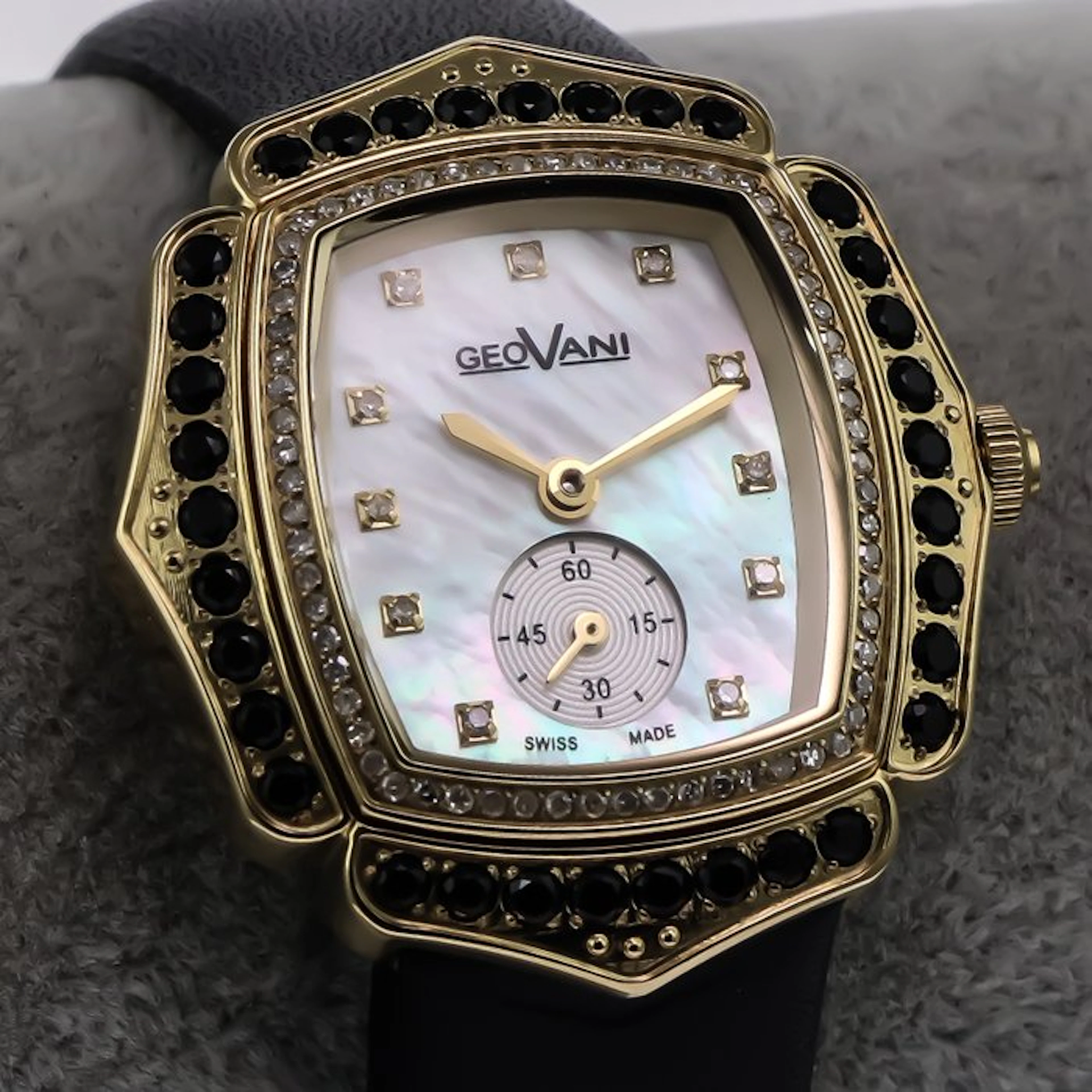 Geovani - Diamond Swiss Watch - GOL593-GL-D-7 - Black...