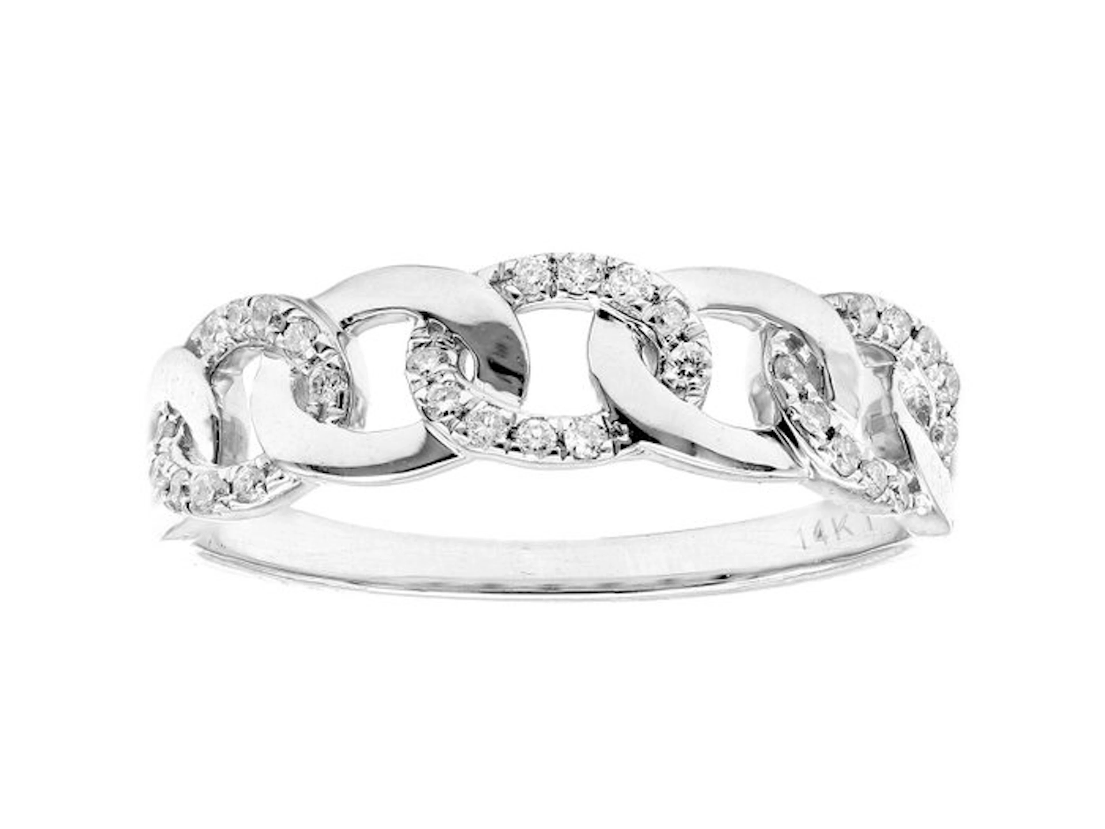 Ring - 14 kt. White gold - 0.15ct. tw. Diamond (Natural)
