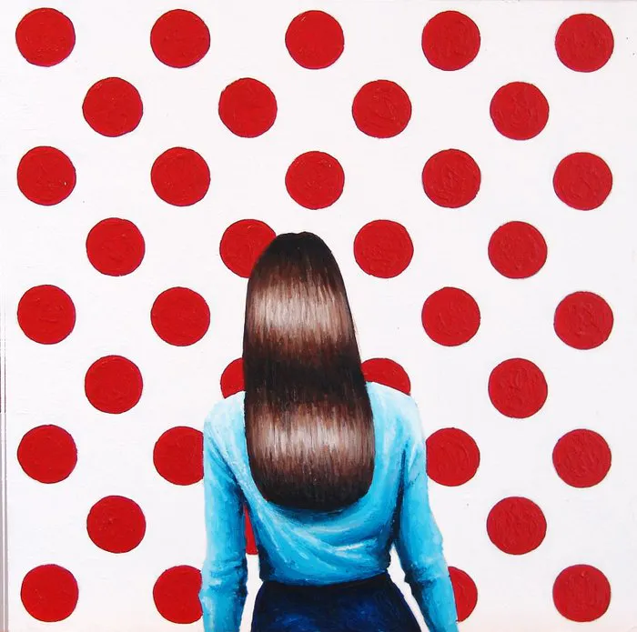 Gerard Boersma (1976) - Polka Dots (painting of a woman...