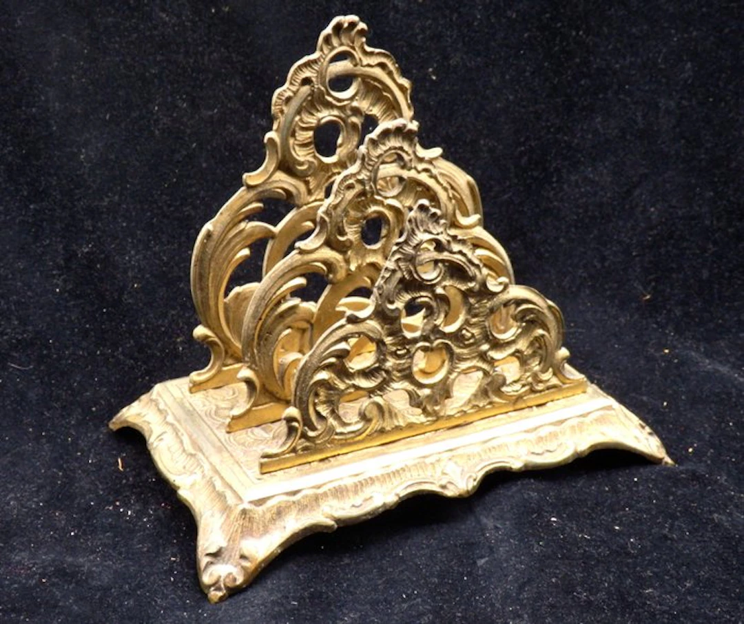 Antieke Messing Brievenhouder art nouveau stijl - Letter holder - Brass