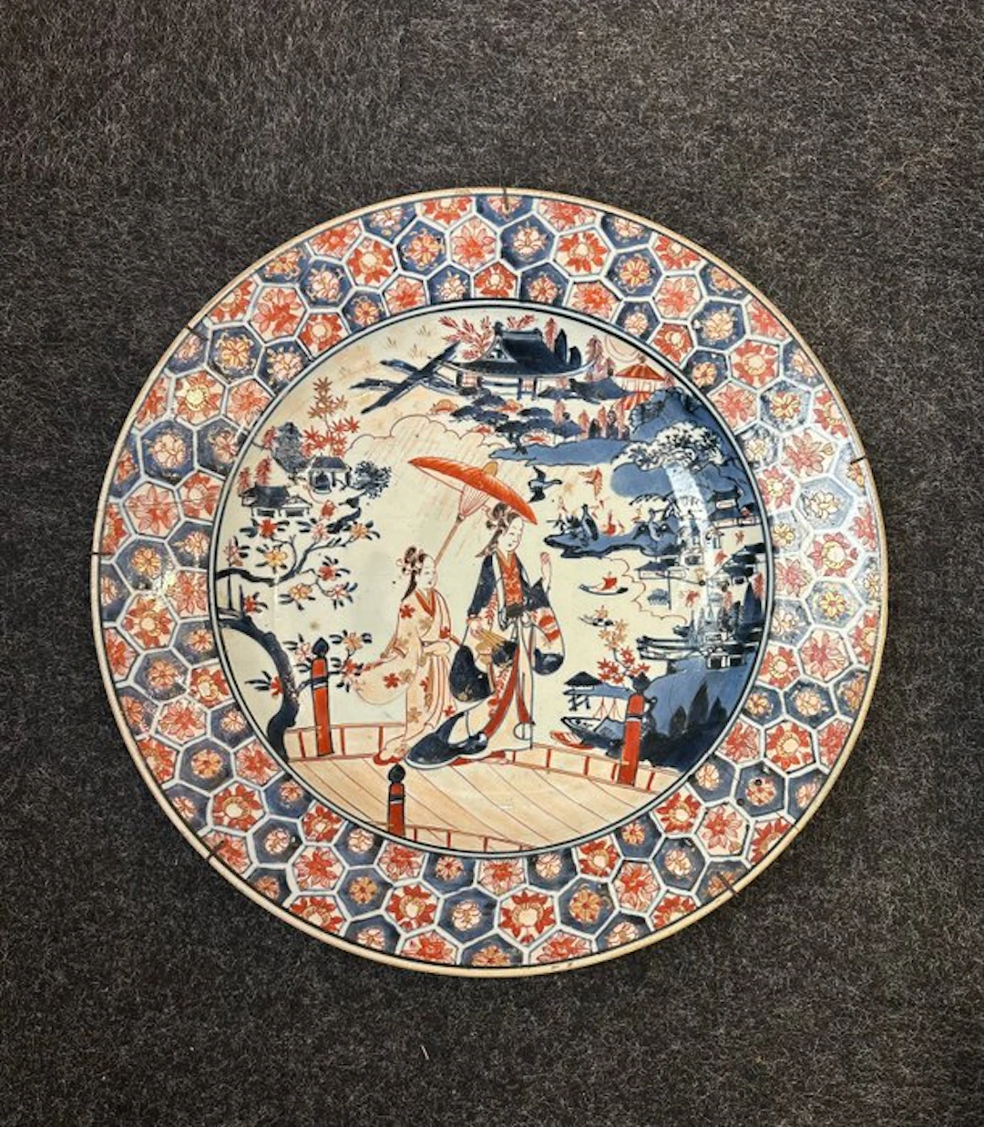 Charger plate - Porcelain - Rare Edo period charger