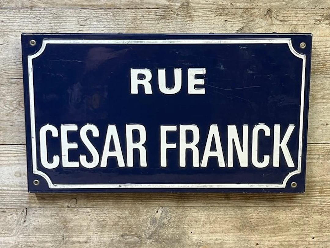old street name sign - Plaque - César Franck Street - Aluminium