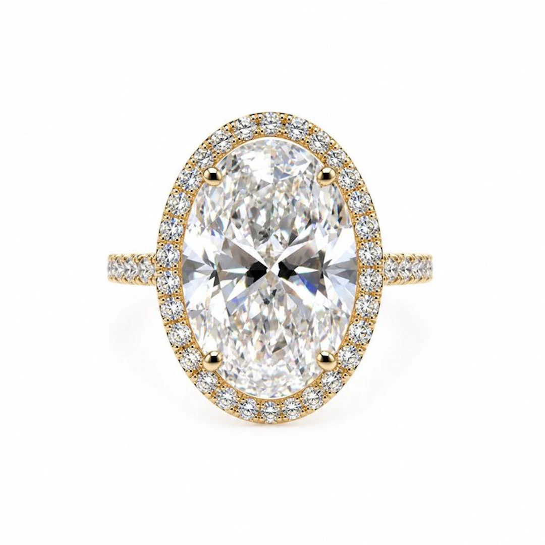 Ring - 14 kt. Yellow gold - 8.01ct. tw. Diamond (Lab-grown) - Diamond