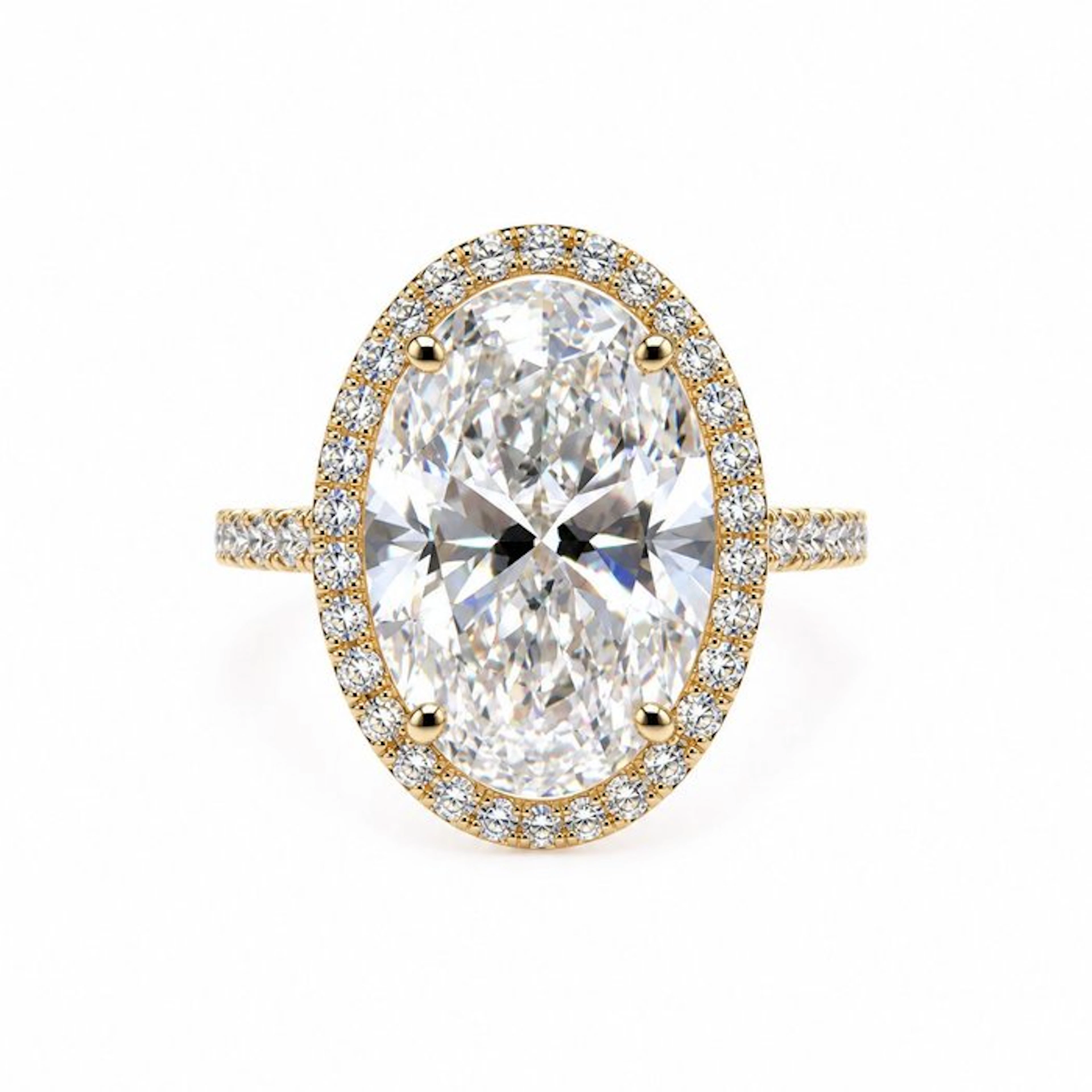 Ring - 14 kt. Yellow gold - 8.01ct. tw. Diamond (Lab-grown) - Diamond