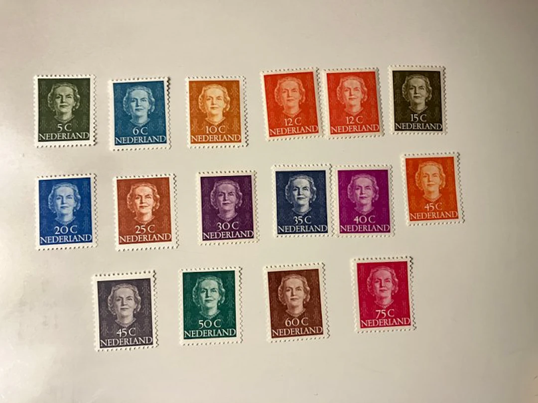 Netherlands 1949/1950 - Juliana, front view - NVPH 518 - 533