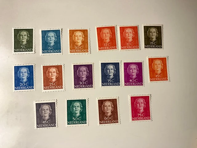 Netherlands 1949/1950 - Juliana, front view - NVPH 518 - 533