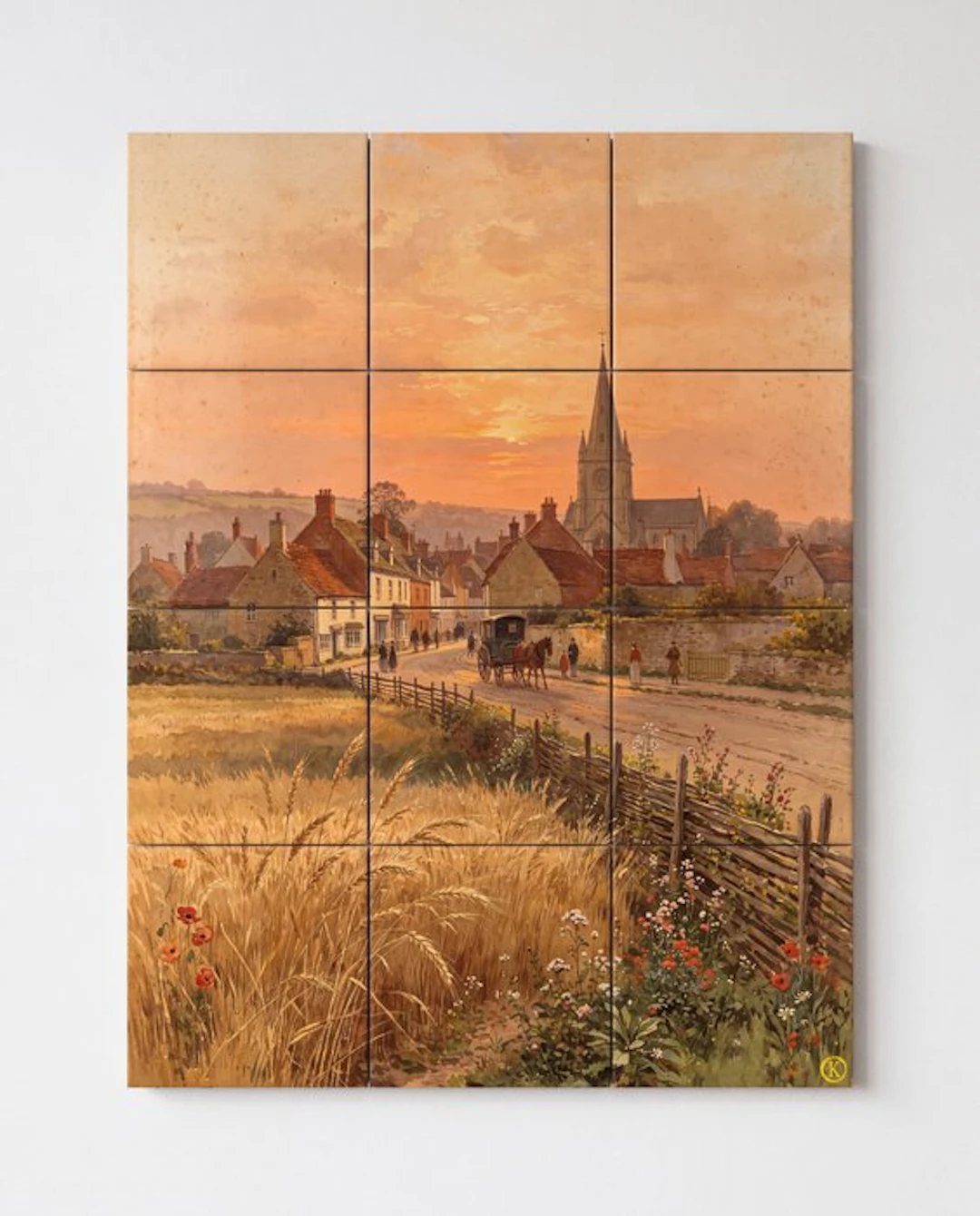 Kleury.art - [XL Ceramic Tiles Composition] "Golden...