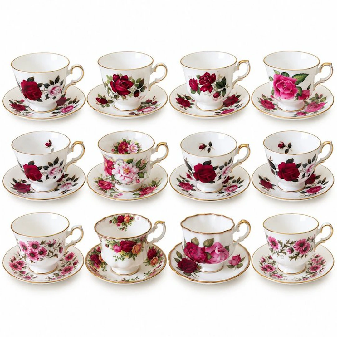 Coffee and tea service (12) - Bone china - High Tea - Kop & Schotels