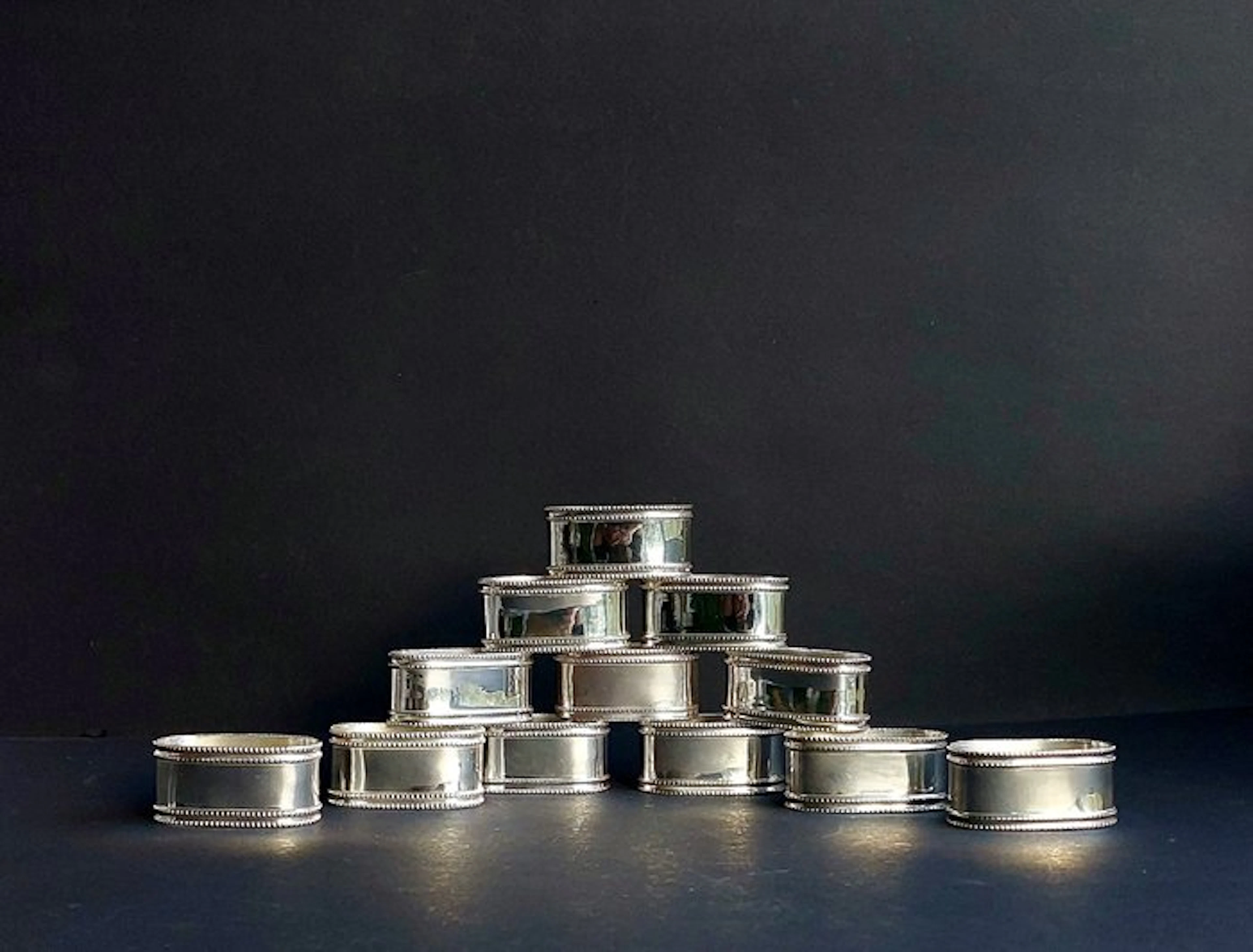 Napkin ring (12) - Silverplated - Silver-plated napkin rings