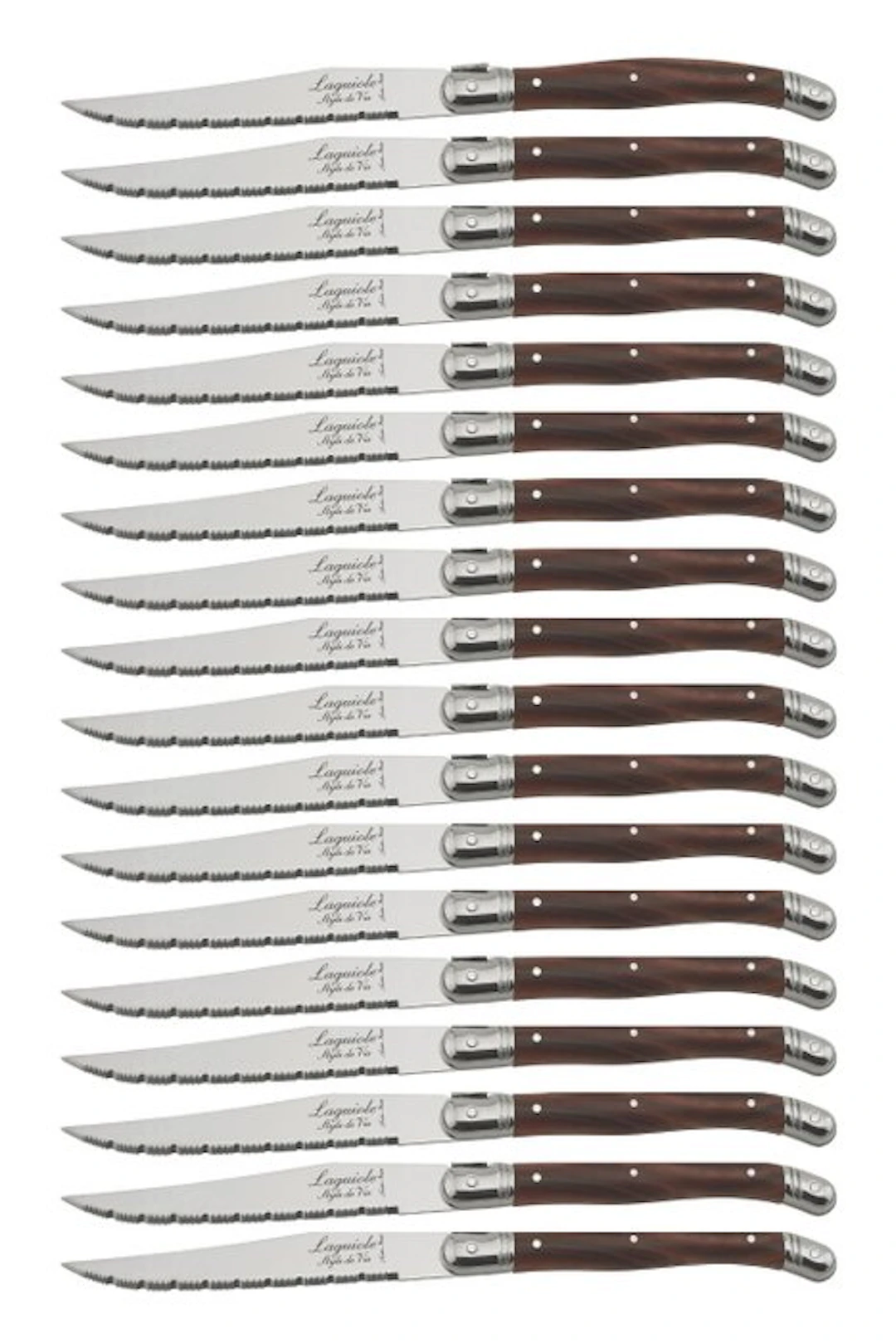 Laguiole - 18x Steak Knives - Dark Brown - style de...
