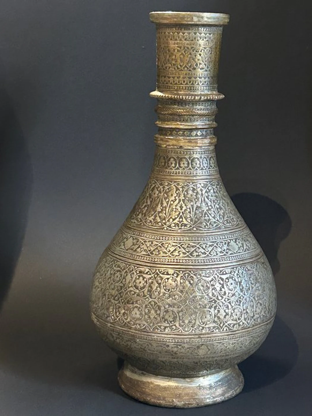Qajar Copper Vessel with Elaborate Engraved Decoration...
