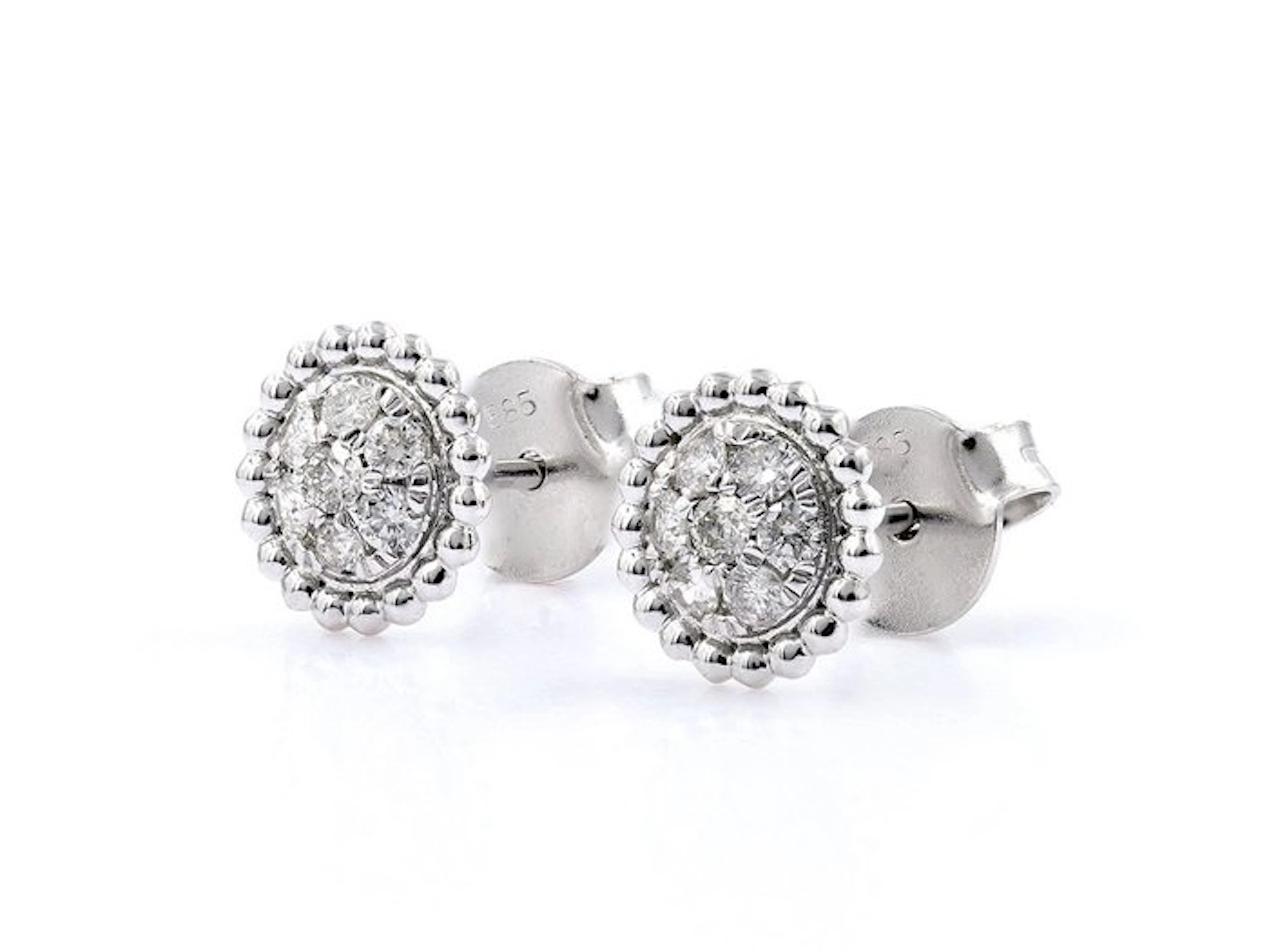 Earrings - 14 kt. White gold - 0.33ct. tw. Diamond (Natural)