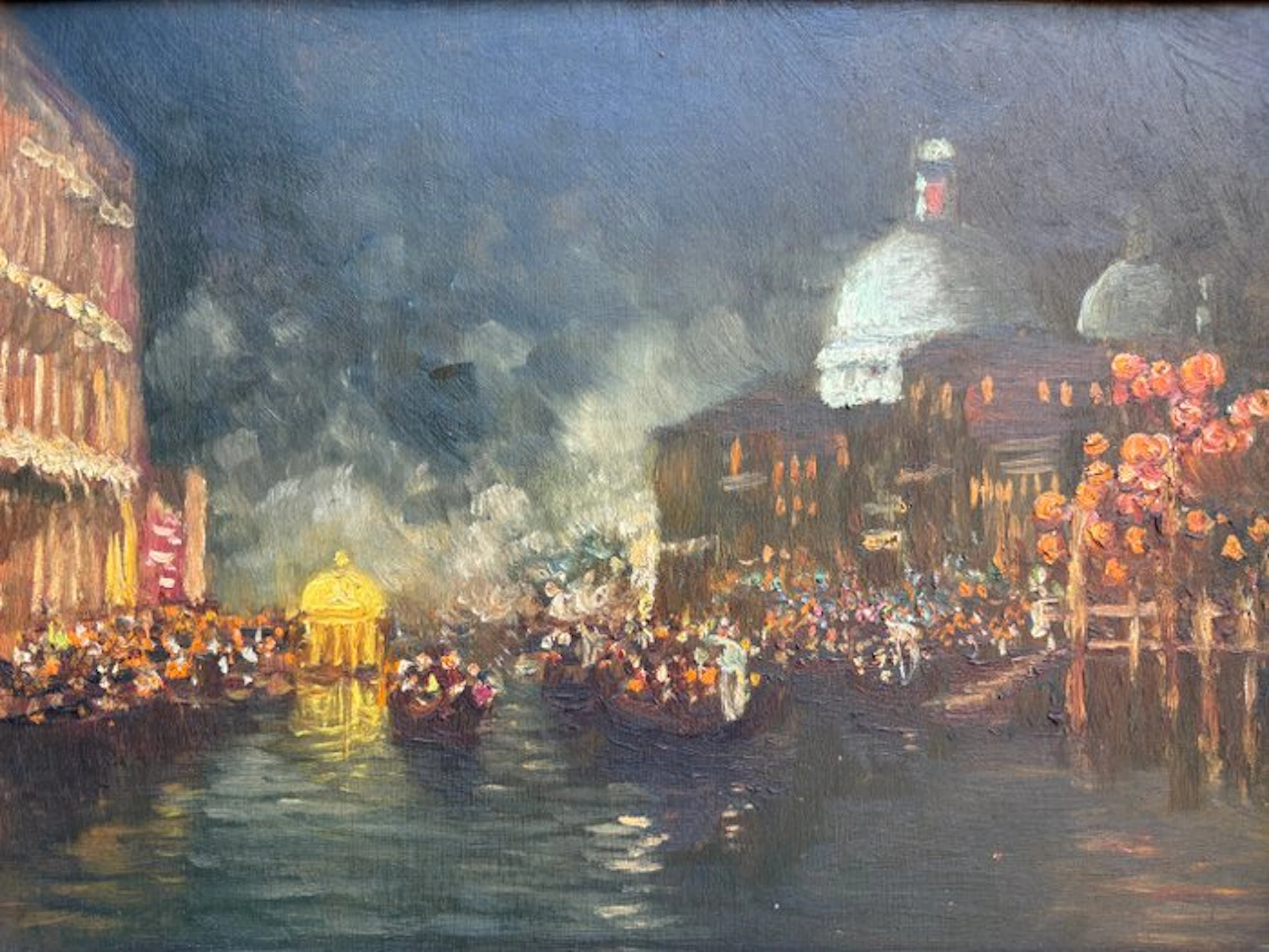 Italian school (XIX) - Venezia notturna in festa sul Canal Grande