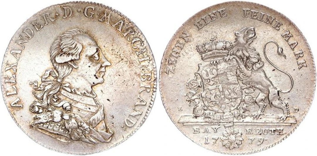 Deutschland Brandenburg-Ansbach. Alexander. Konventionstaler 1779