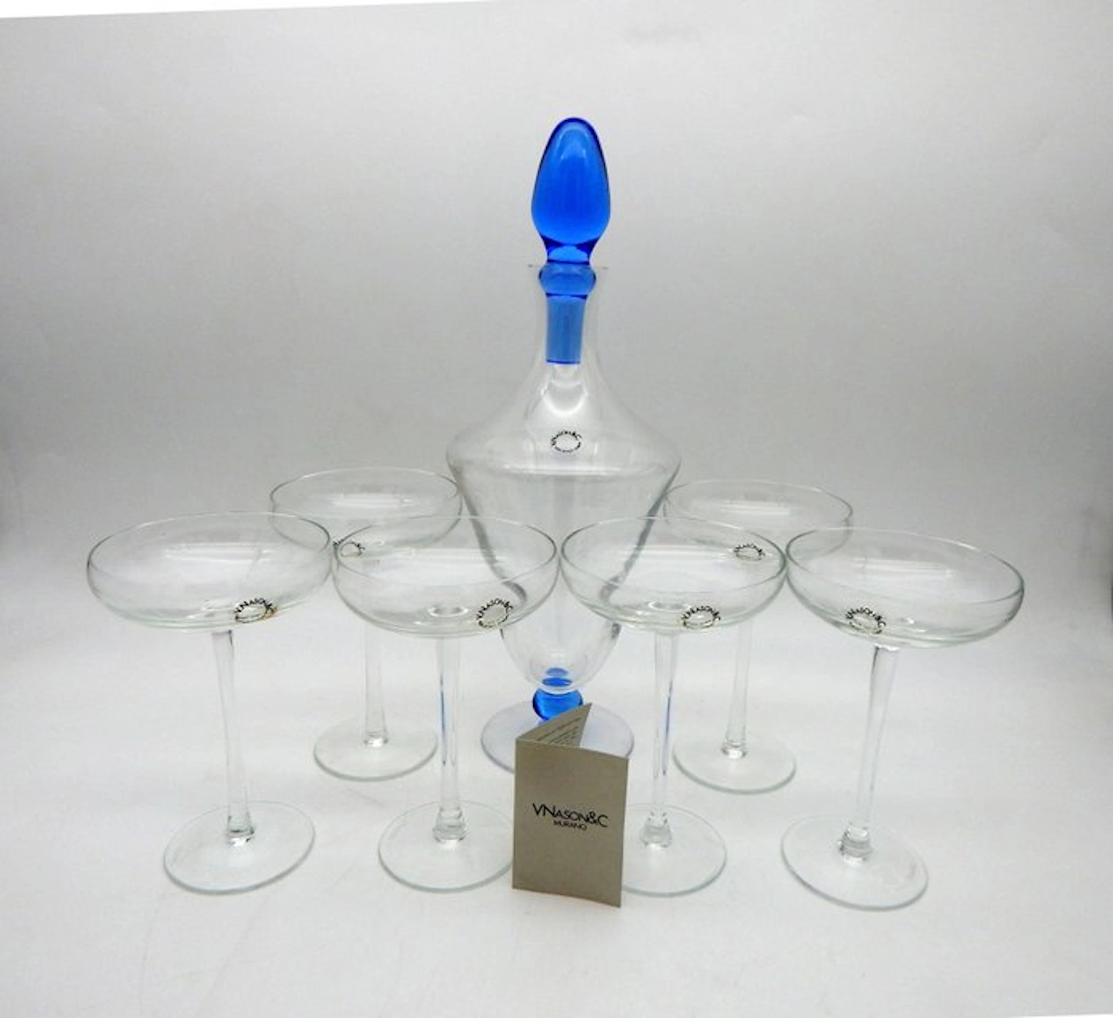 v.nason&c - Drinking set (7) - World Collection Blu - Murano glass
