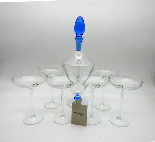 v.nason&c - Drinking set (7) - World Collection Blu - Murano glass