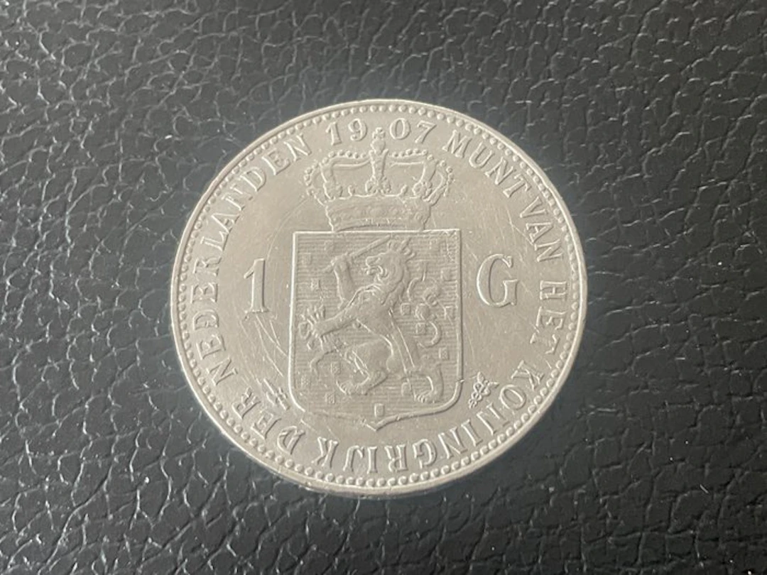 Netherlands. Wilhelmina. 1 Gulden 1907 (No reserve price)