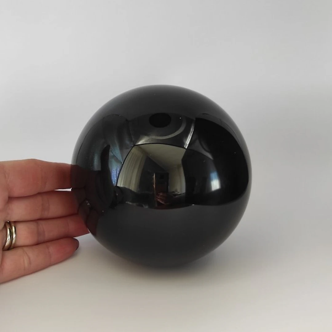 Obsidian Sphere - Height: 9.2 cm- 880 g - (1)