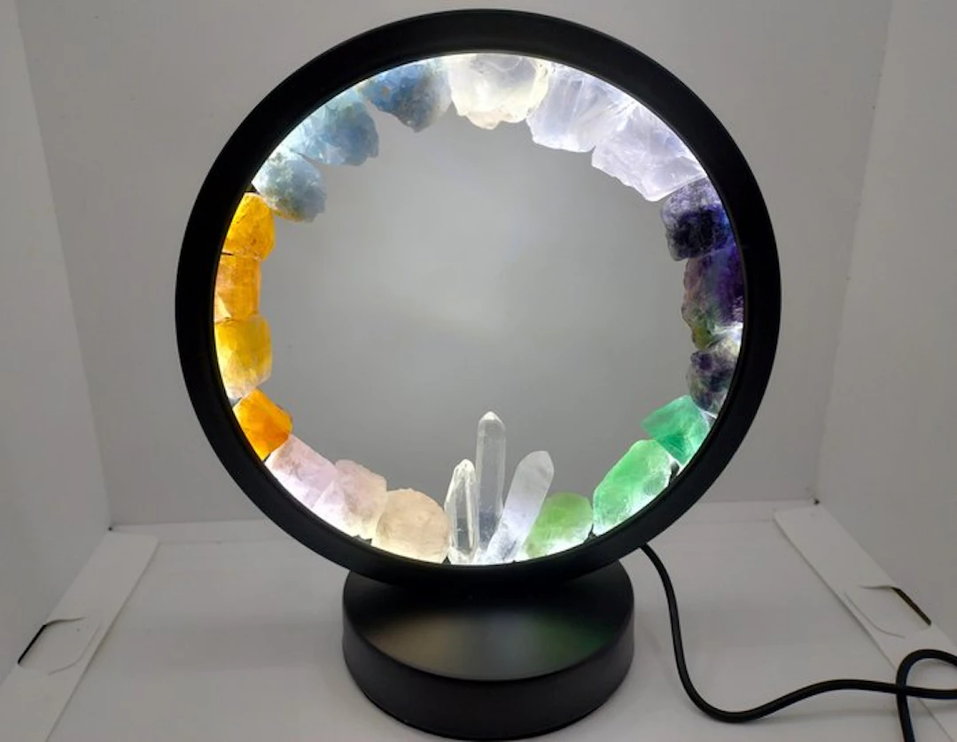 Beautiful lamp with natural Fluorite