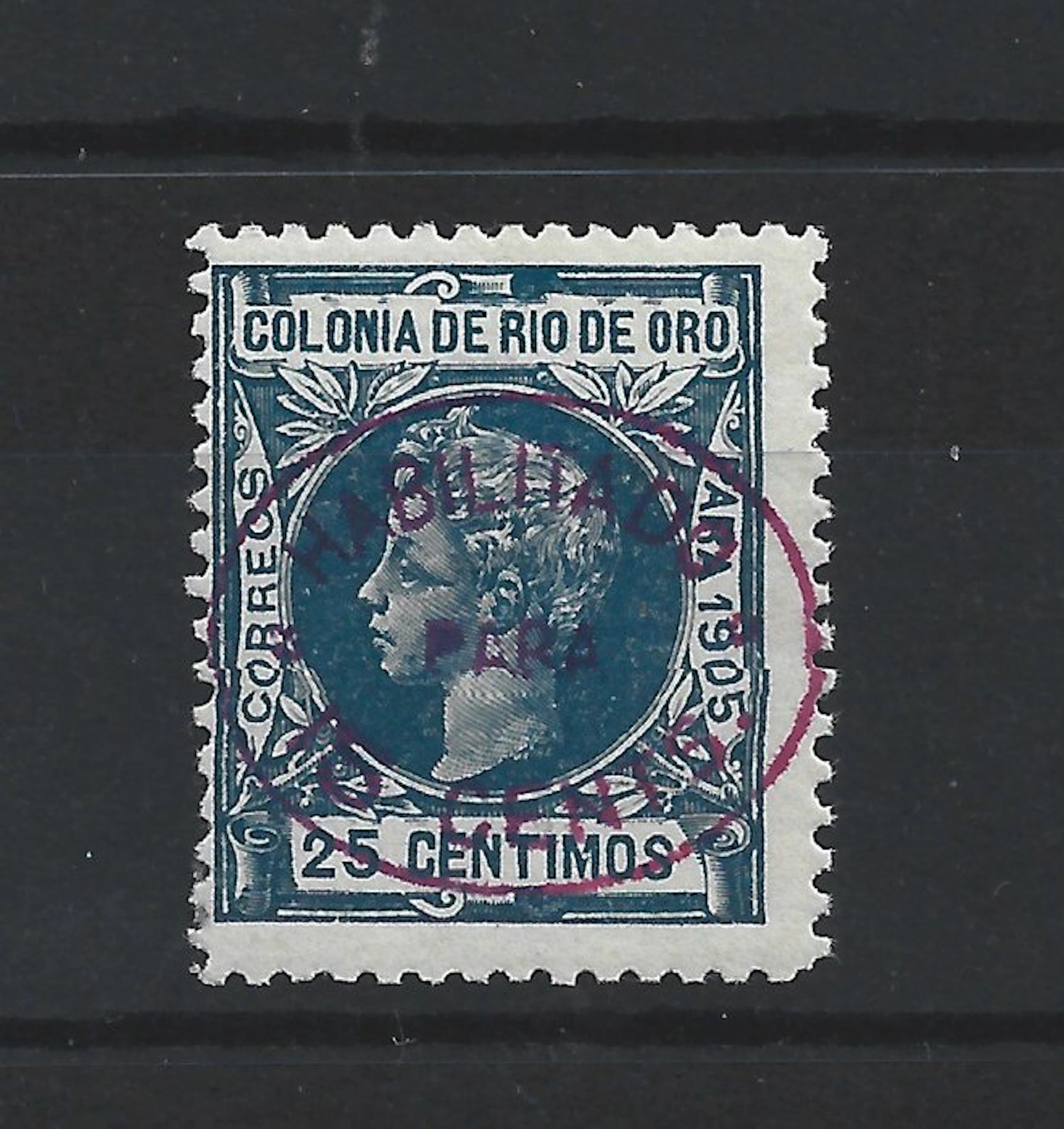 Rio de Oro 1904 - new invisible signal of fixed ones, rare - Edifil 17