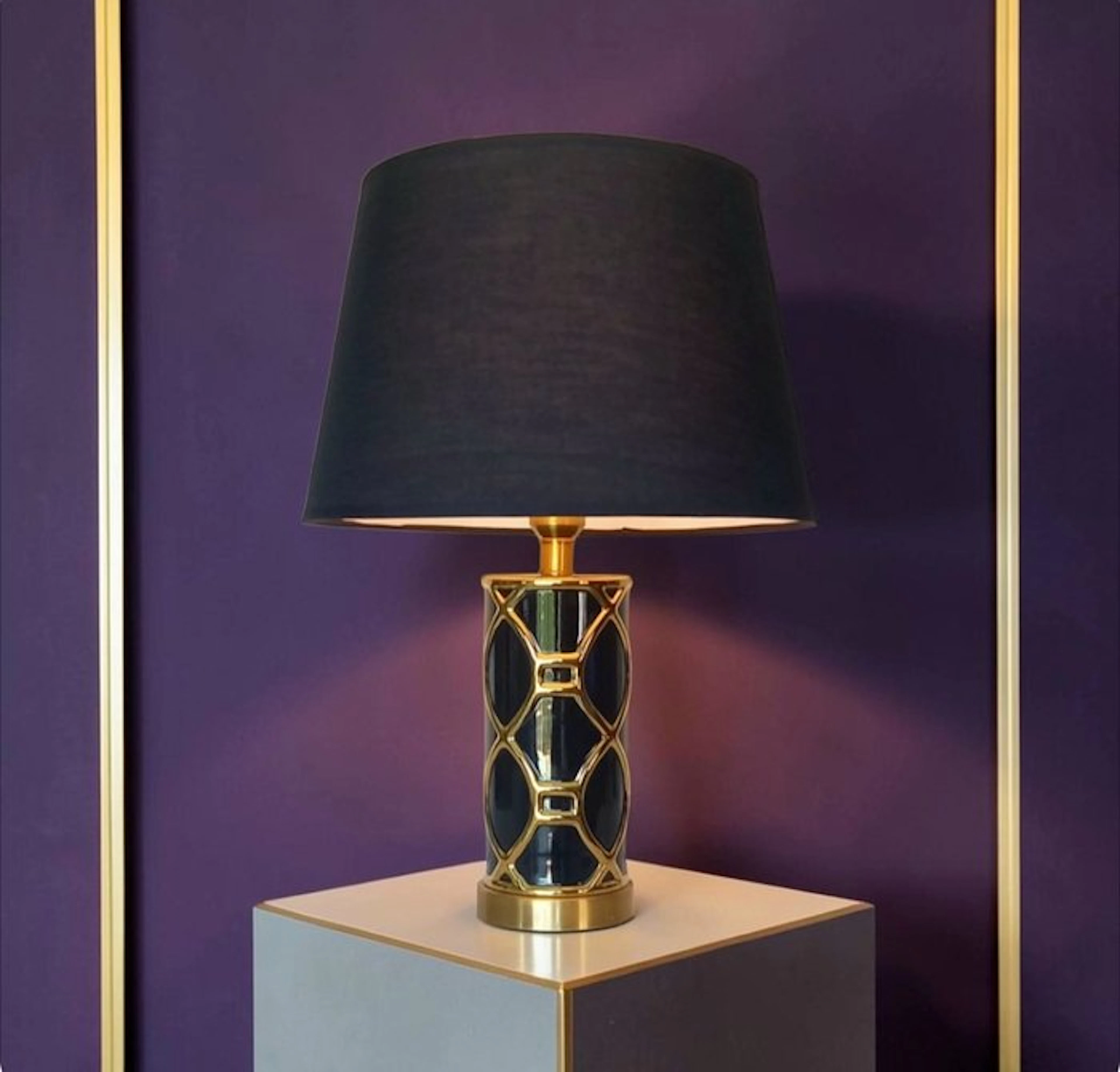 Lamp - Style Hollywood Regency - Ceramics and gilded metal