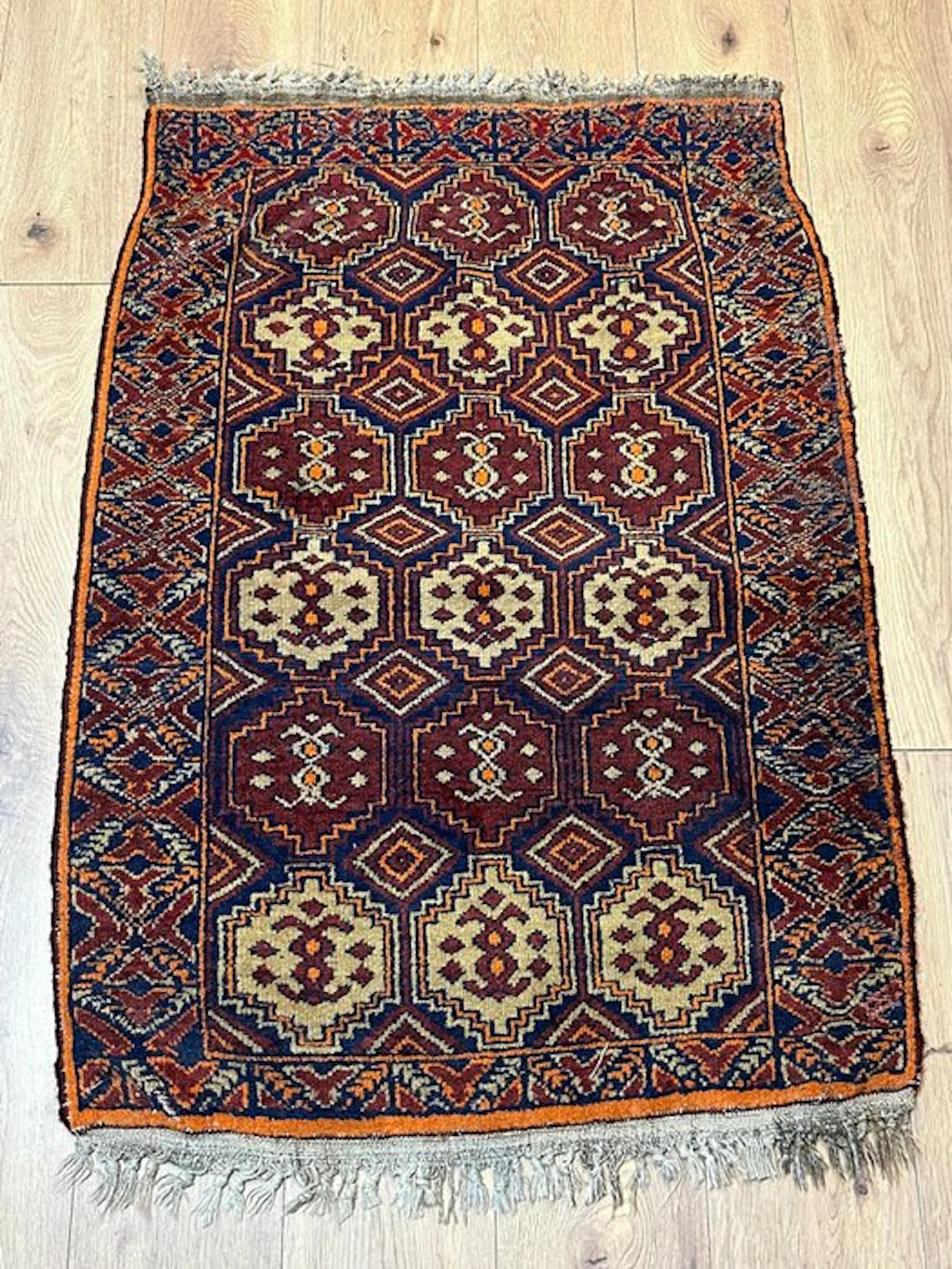 Exclusive antique Shirvan Caucasian knotted rug with a...