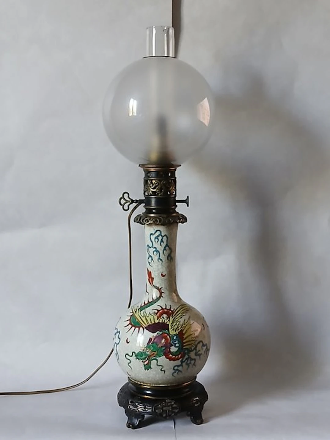 Kerosene lamp - Porcelain - Dragon Lamp