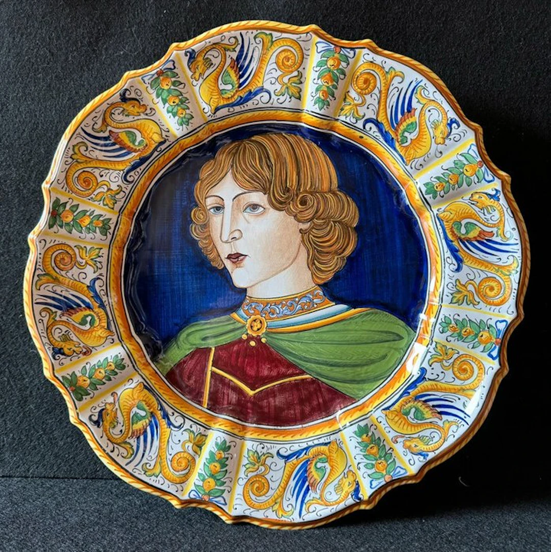 T.A Deruta - Dish - Ceramic - Plate Pompe Ceramic Maiolica