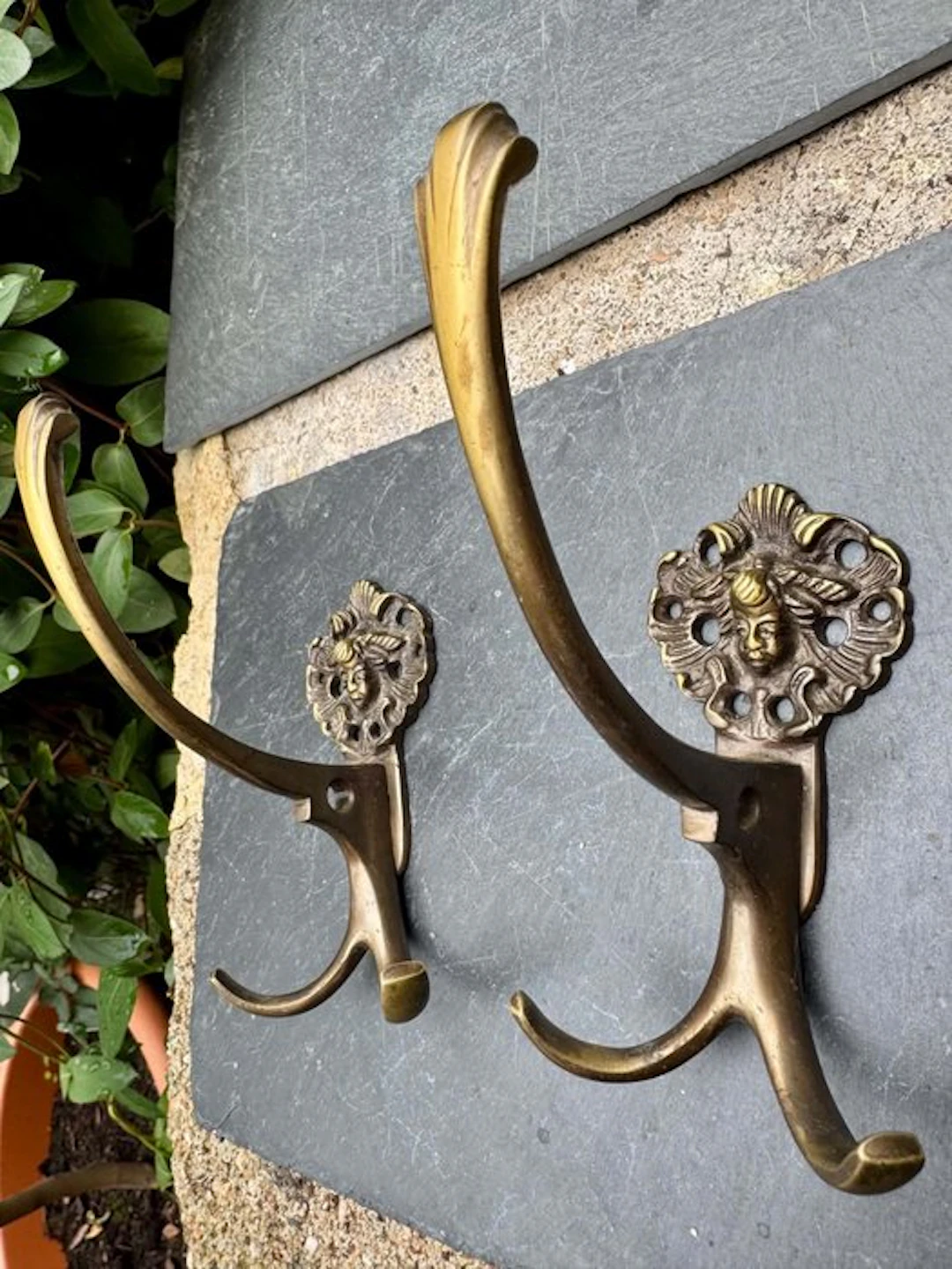 Set of coat hooks (2) - Bronze