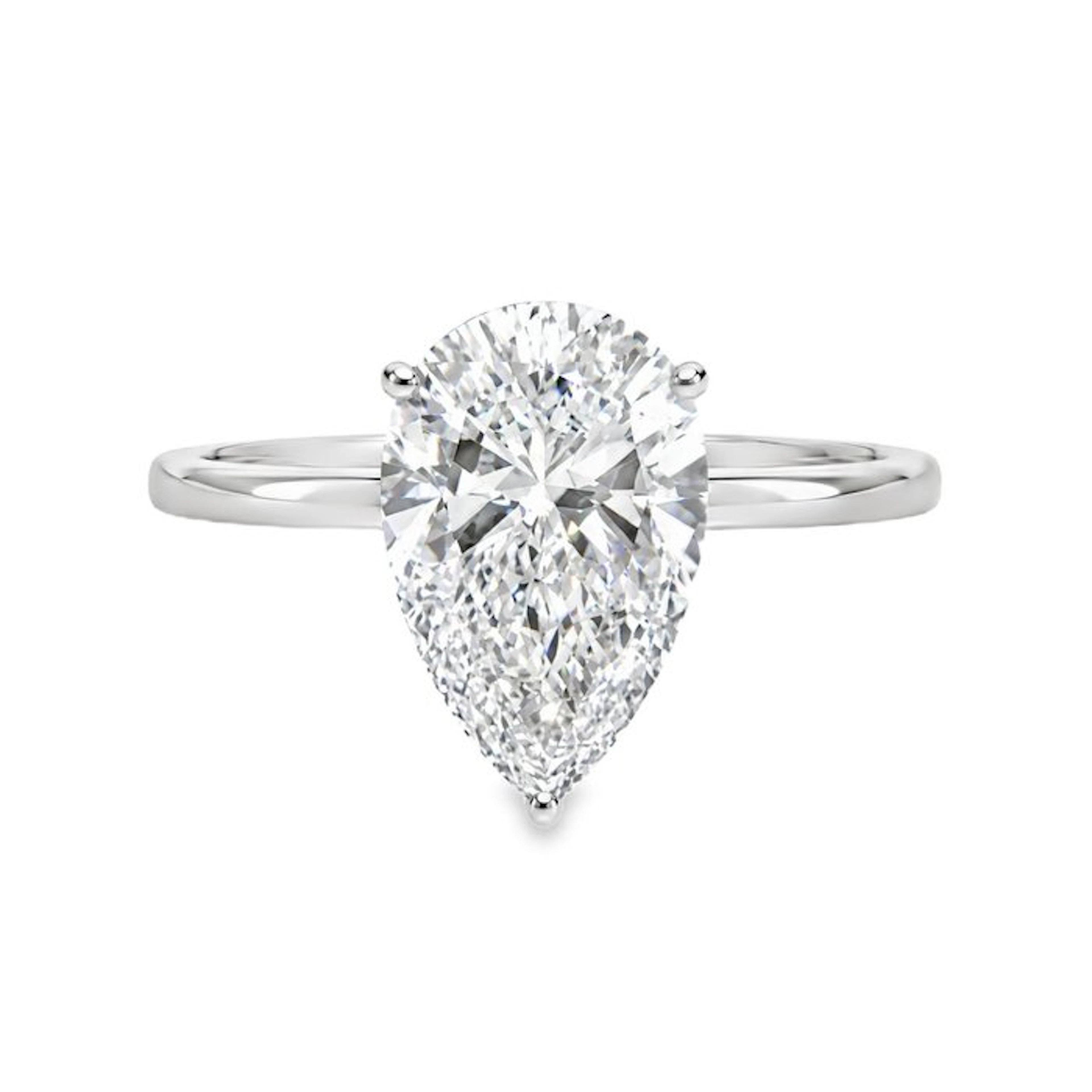 No reserve price - Ring - 14 kt. White gold - 3.00ct. tw. Diamond (Lab-grown)