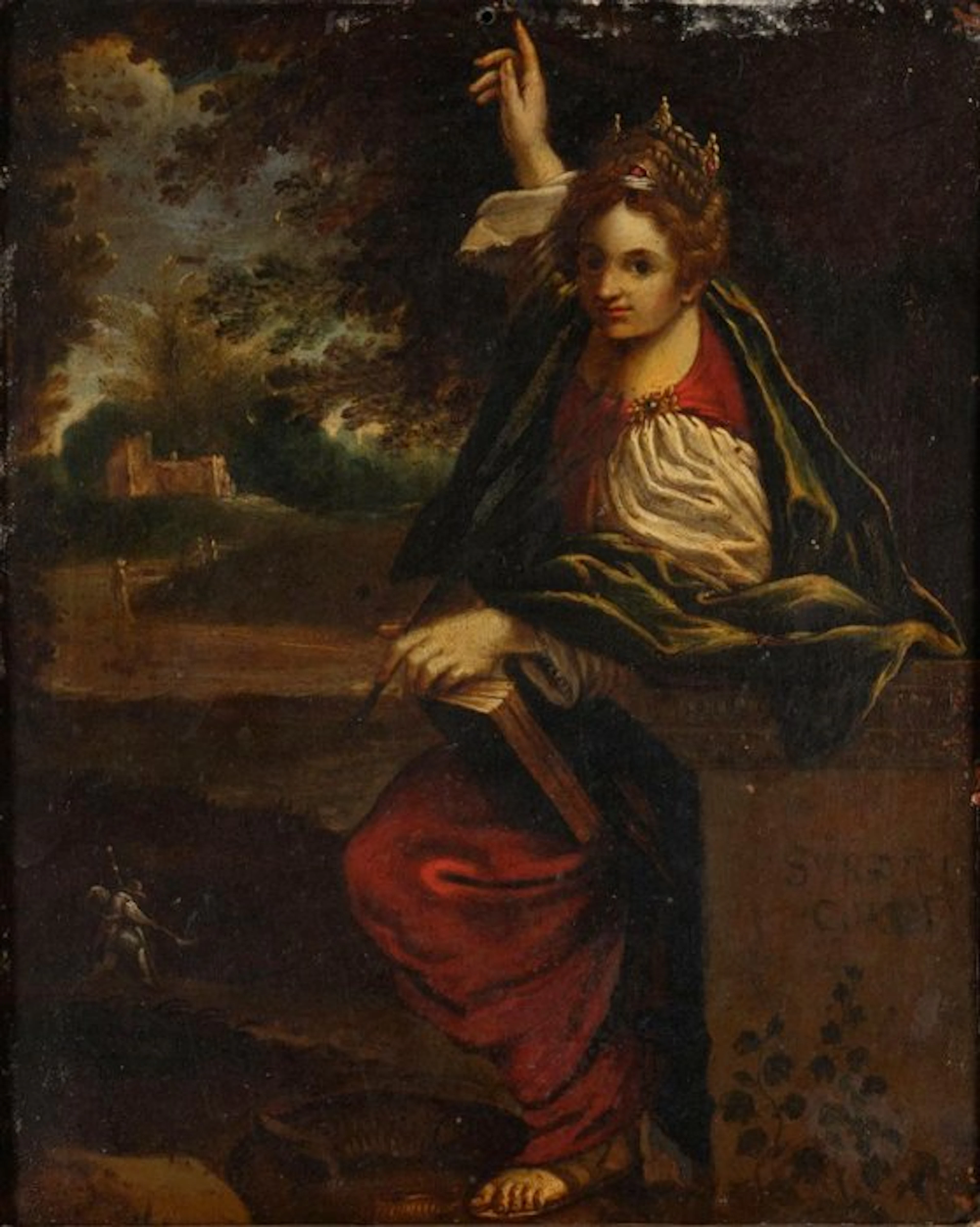 Annibale Carracci (1560-1609), Seguidor de - Santa Margherita d'Antiochia