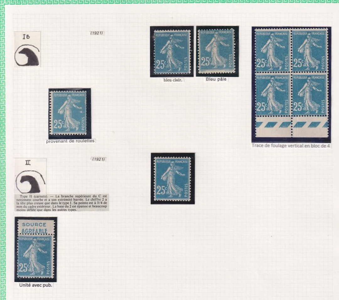 France 1906 - avec variétés; étude du 20cts et 25cts semeuse - Yvert n°139/140
