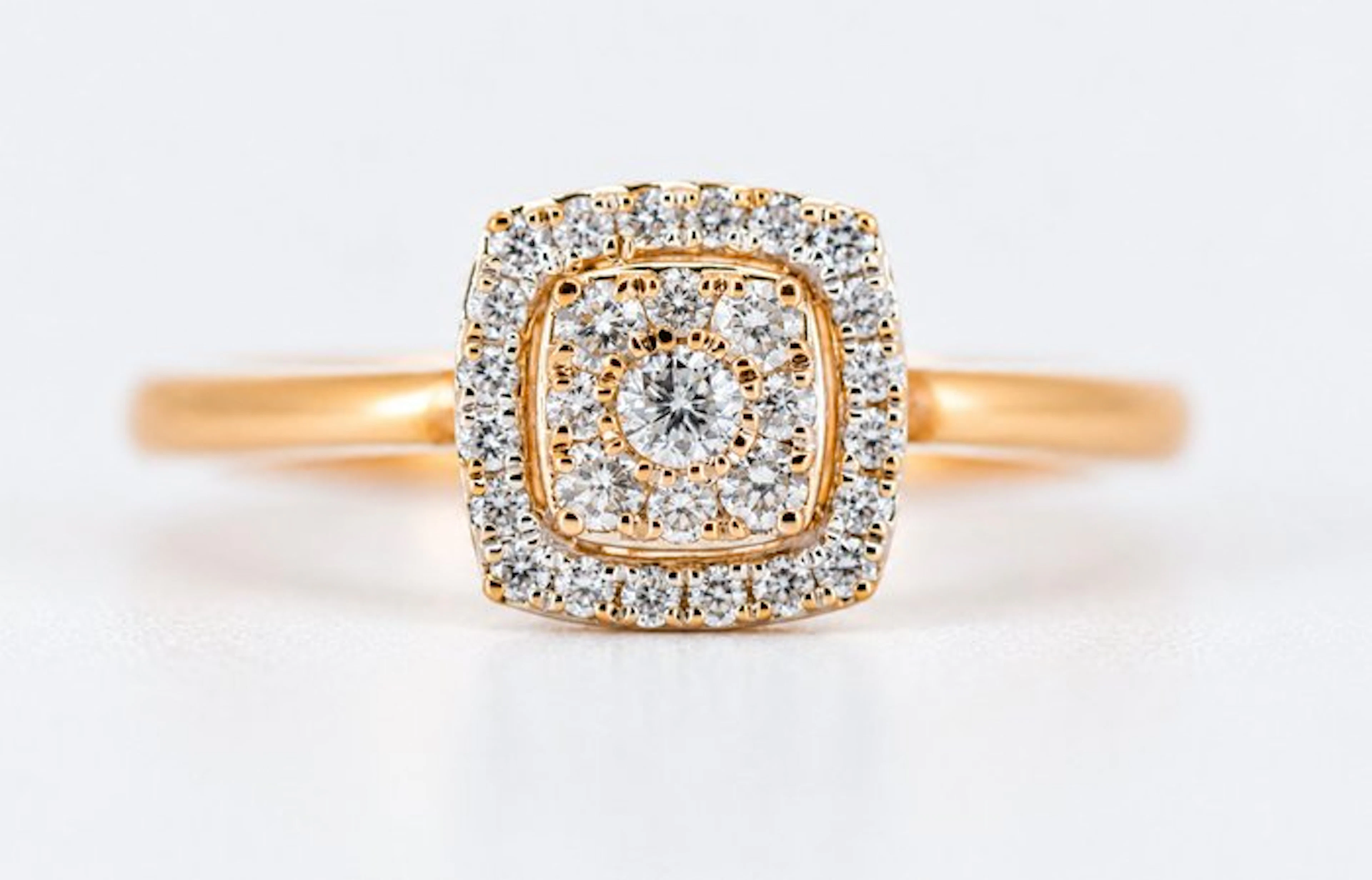Engagement ring - 18 kt. Rose gold - 0.25ct. tw. - Diamond