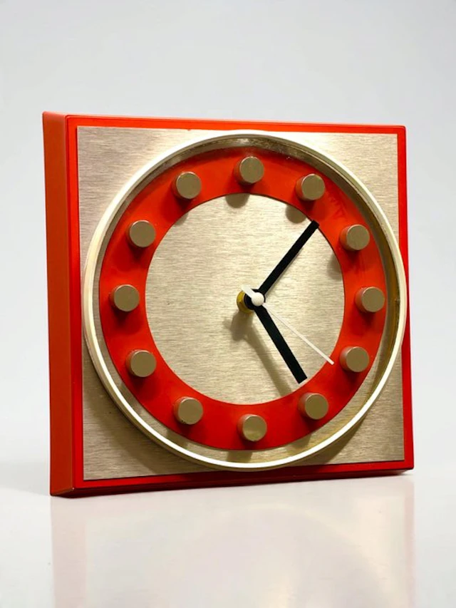 Wall clock - Juwelier Hörl Prototype - Mid-century modern Steel - 1970-1980