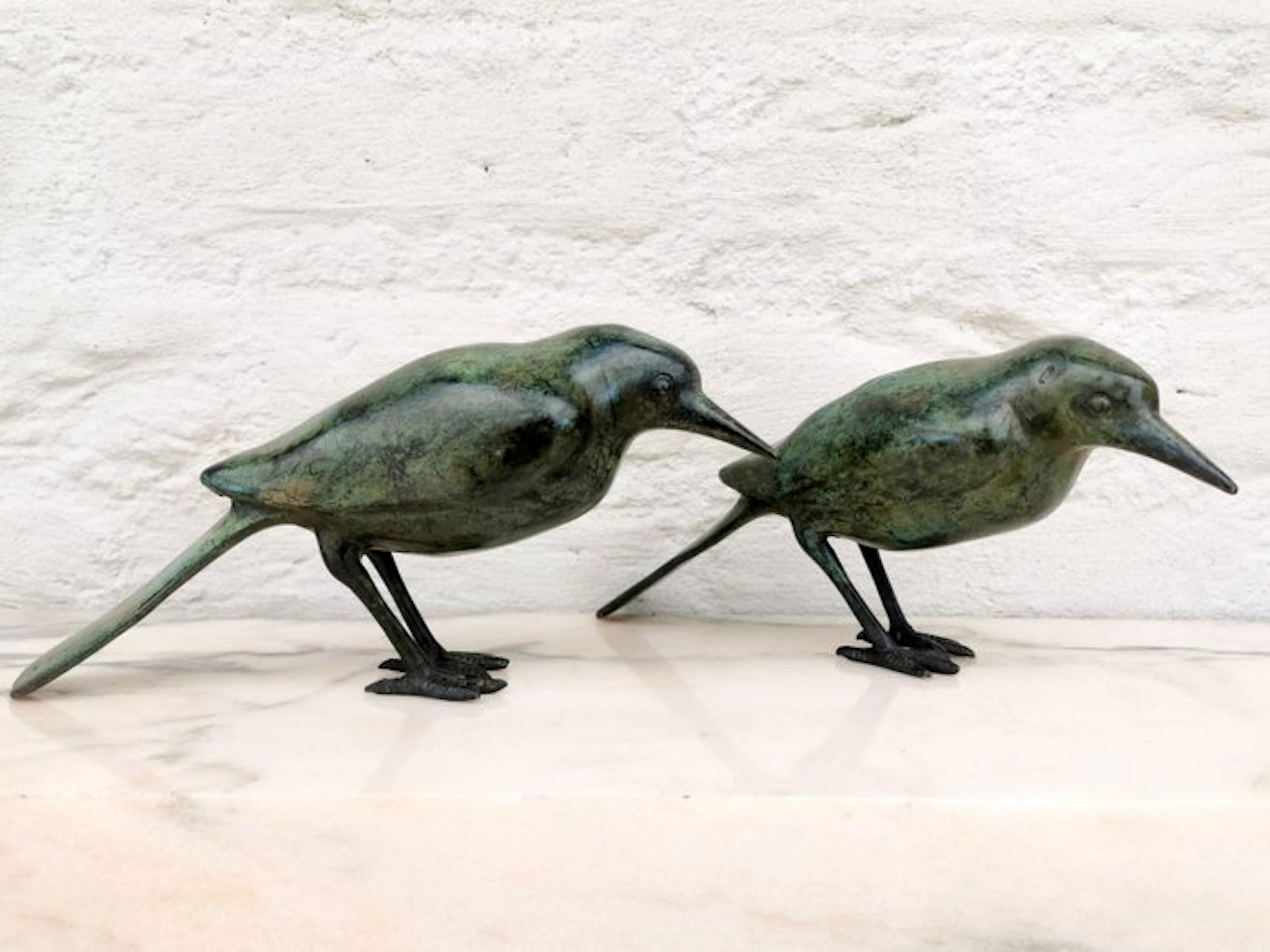 Figurine - A pair of bronze birds - Bronze