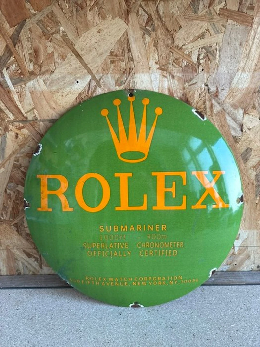 Magnificent enameled ROLEX plaque - 30cm - Vintage - Enamel plate - Steel