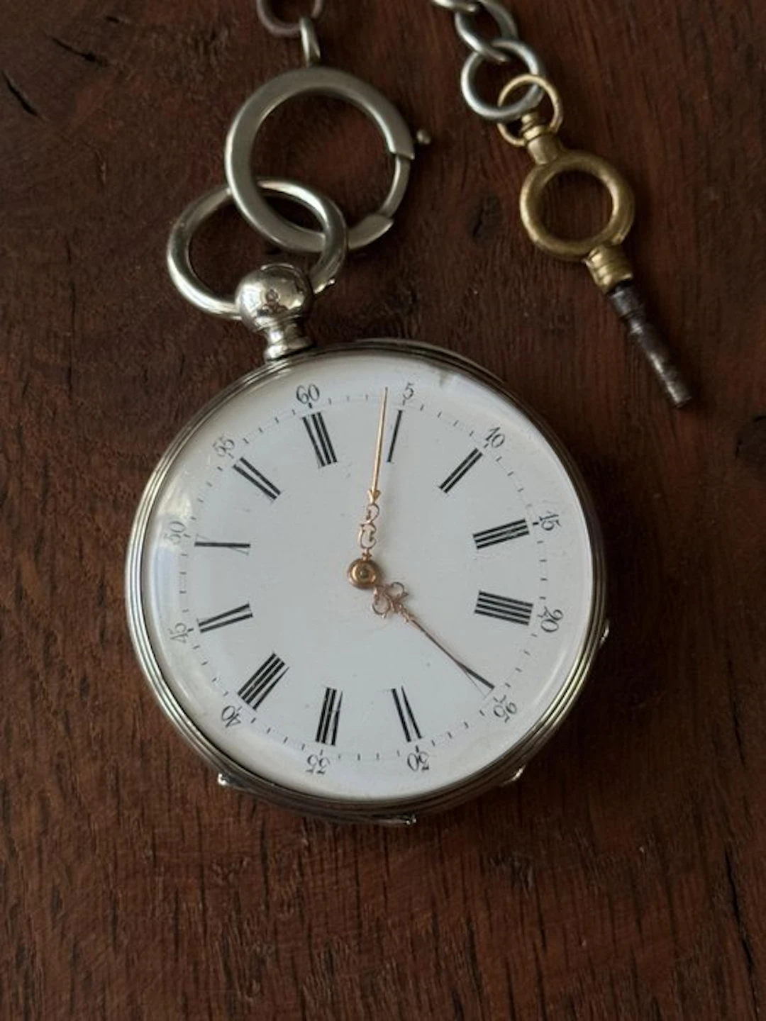 Antique French Silver Pocket Watch – 8 Jewels