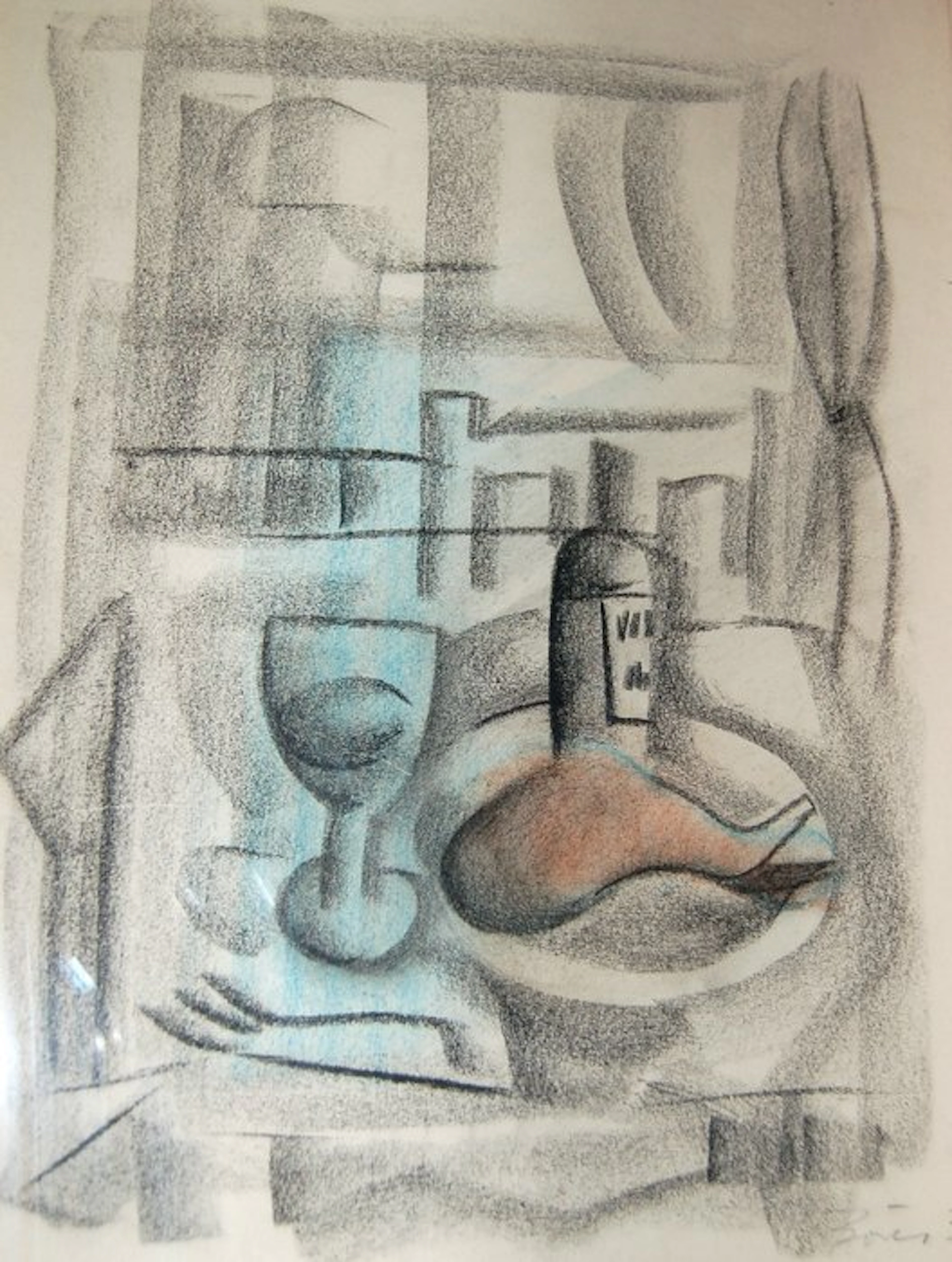Francisco Bores (1898-1972) - Nature morte à la bouteille - CUBISME